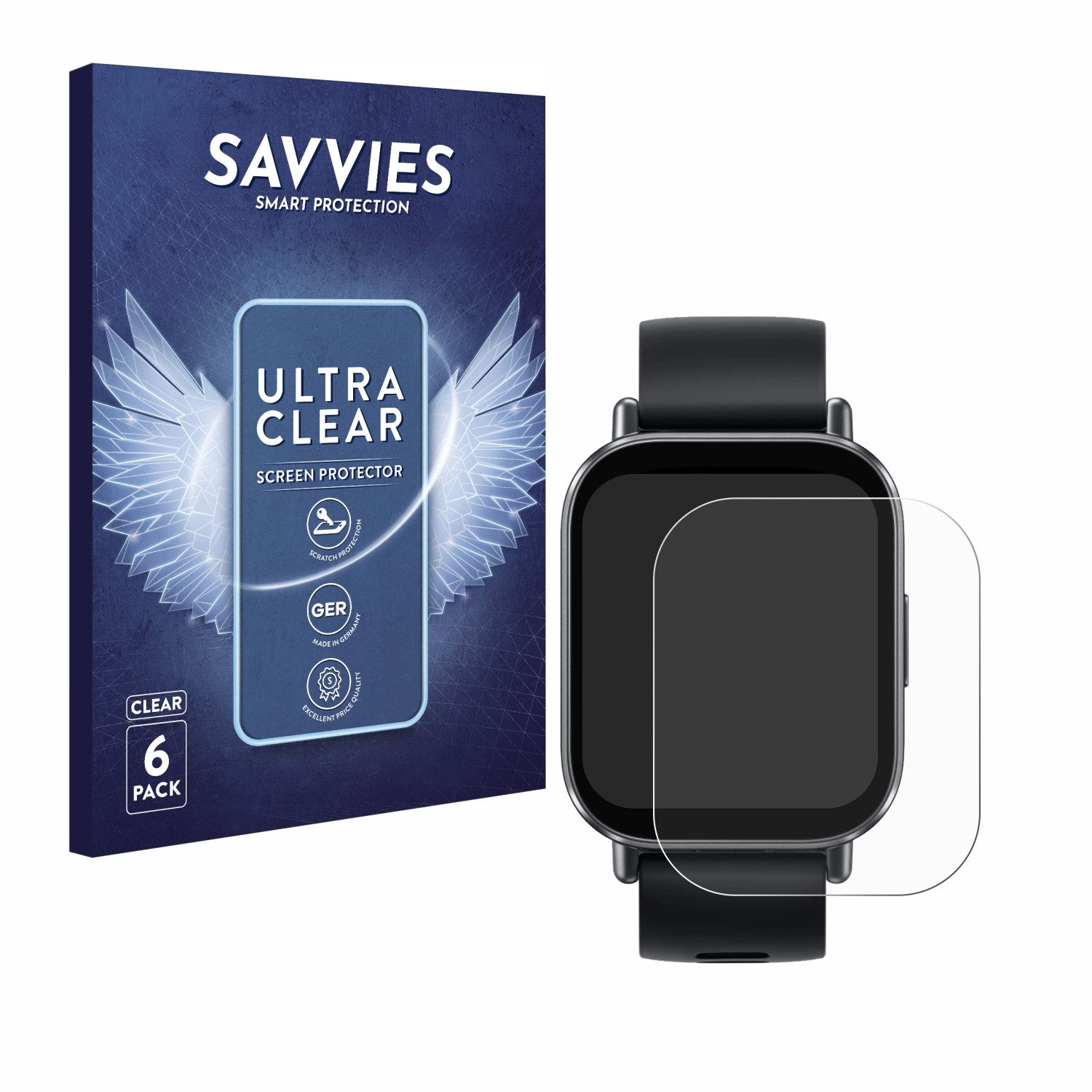 Savvies Displayschutzfolie Schutzfolie für Xiaomi Redmi Watch 5 Active, 6 Stück, Displayschutz Schutz Folie Klar Transparent