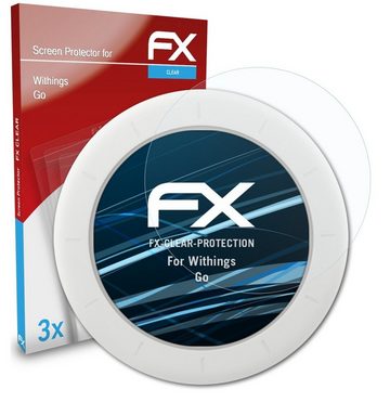 atFoliX Schutzfolie Displayschutz für Withings Go, (3 Folien), Ultraklar und hartbeschichtet