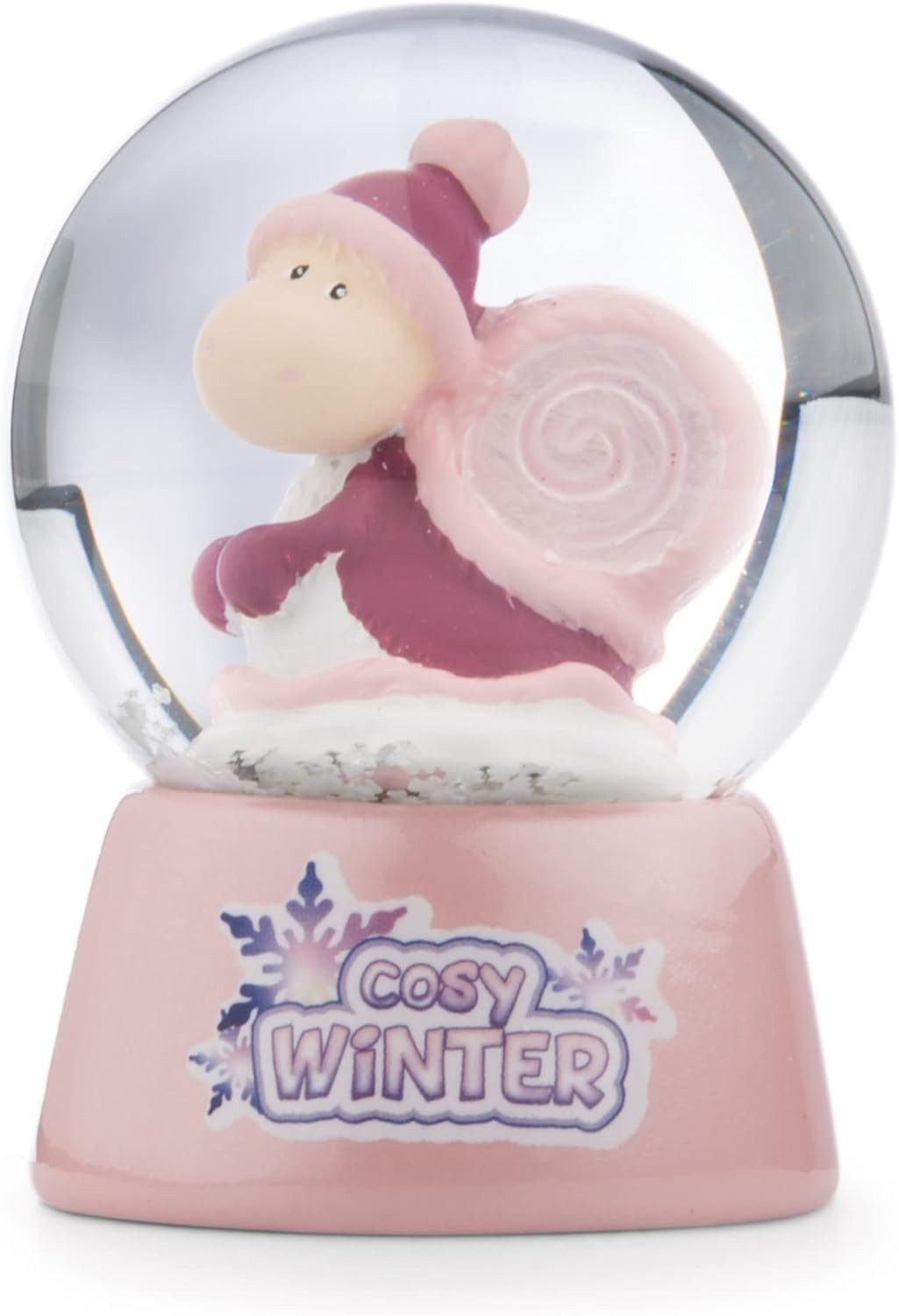 Nici Schneekugel 49351 - Schüttelkugel Schnecke SOA pink, 6,5 cm (1 St)