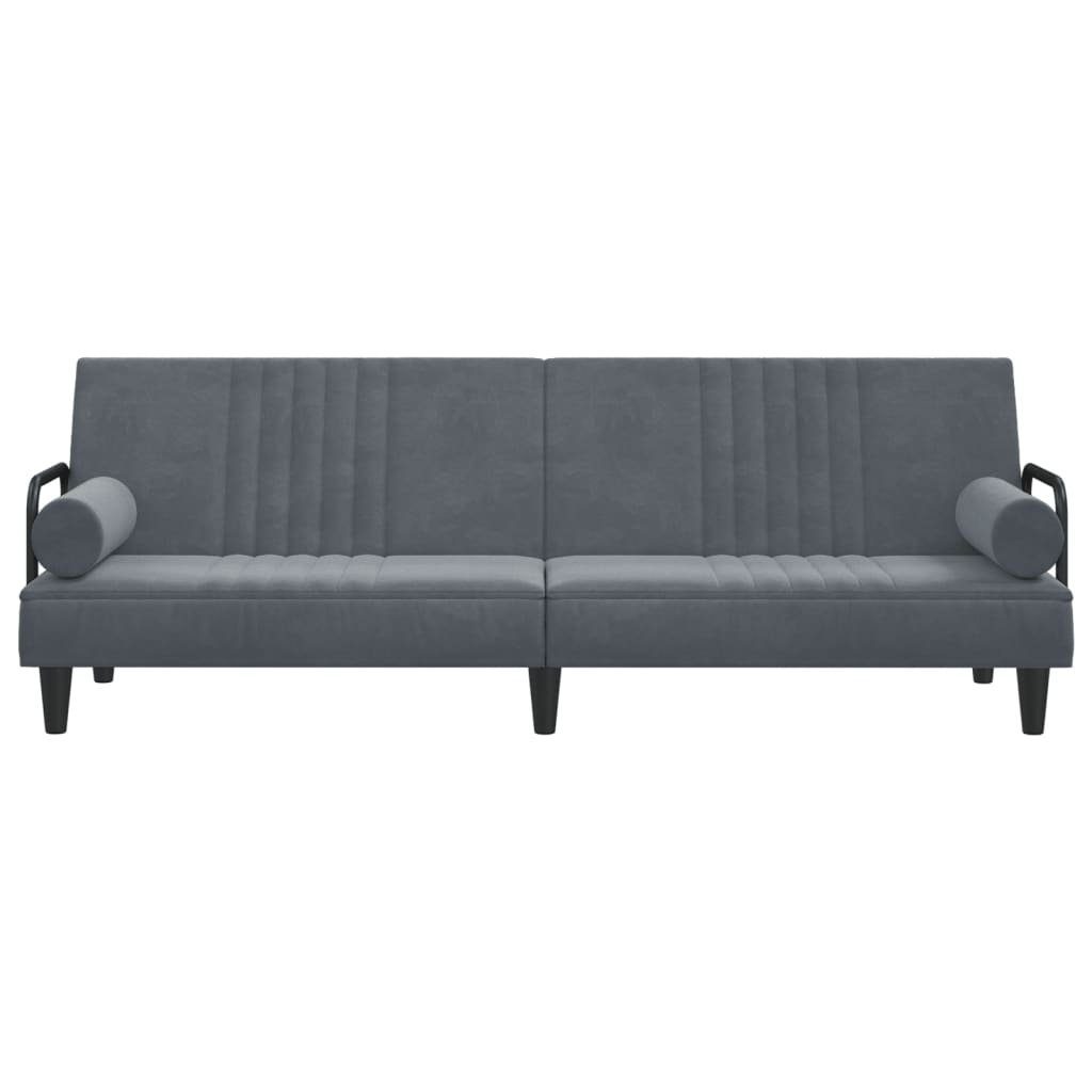 vidaXL Sofa Schlafsofa mit Armlehnen Dunkelgrau Samt Schlafcouch Couch Sofa