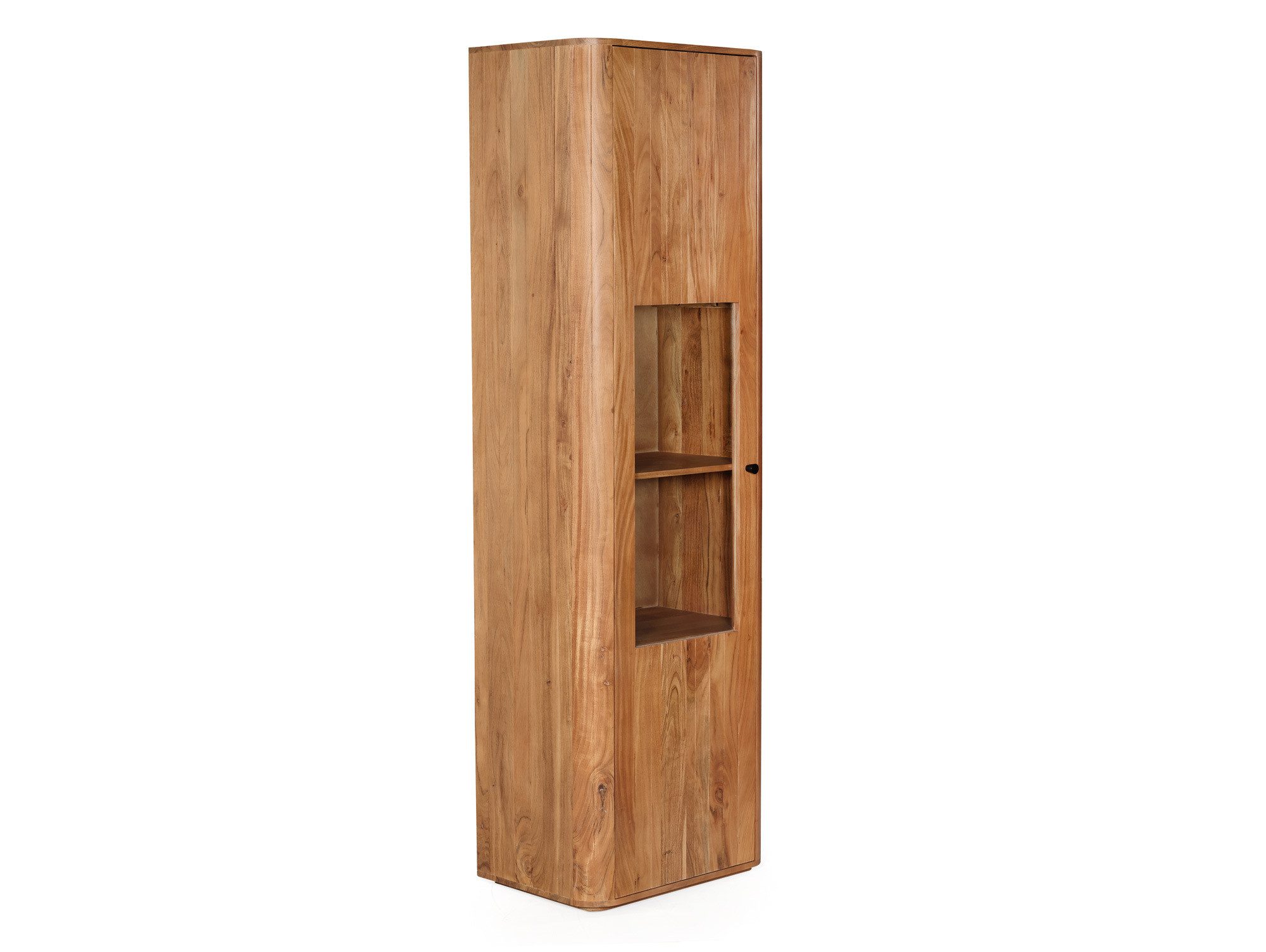 Moebel-Eins Vitrine LINARO Vitrine, Material Massivholz, Akazie massiv honigfarben