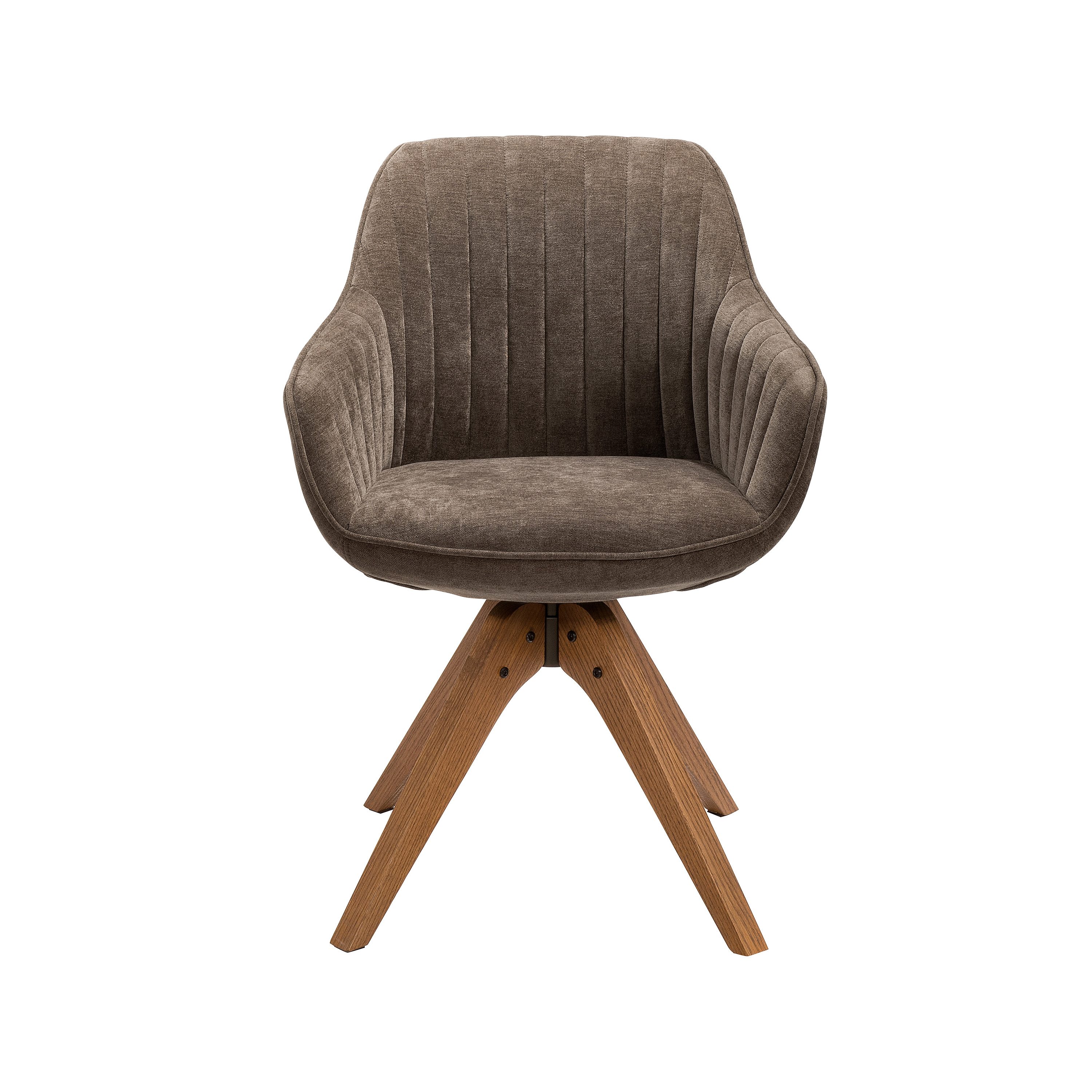 Art Leon Esszimmerstuhl CC001 (Esszimmerstühle Drehbar Baumwollleinenstuhl Polsterstuhl mit Armlehnen Eichenholzbeine Farbe in Grau/Blau/Beige, 2 St), 360 Grad  – Bild 4 von 5