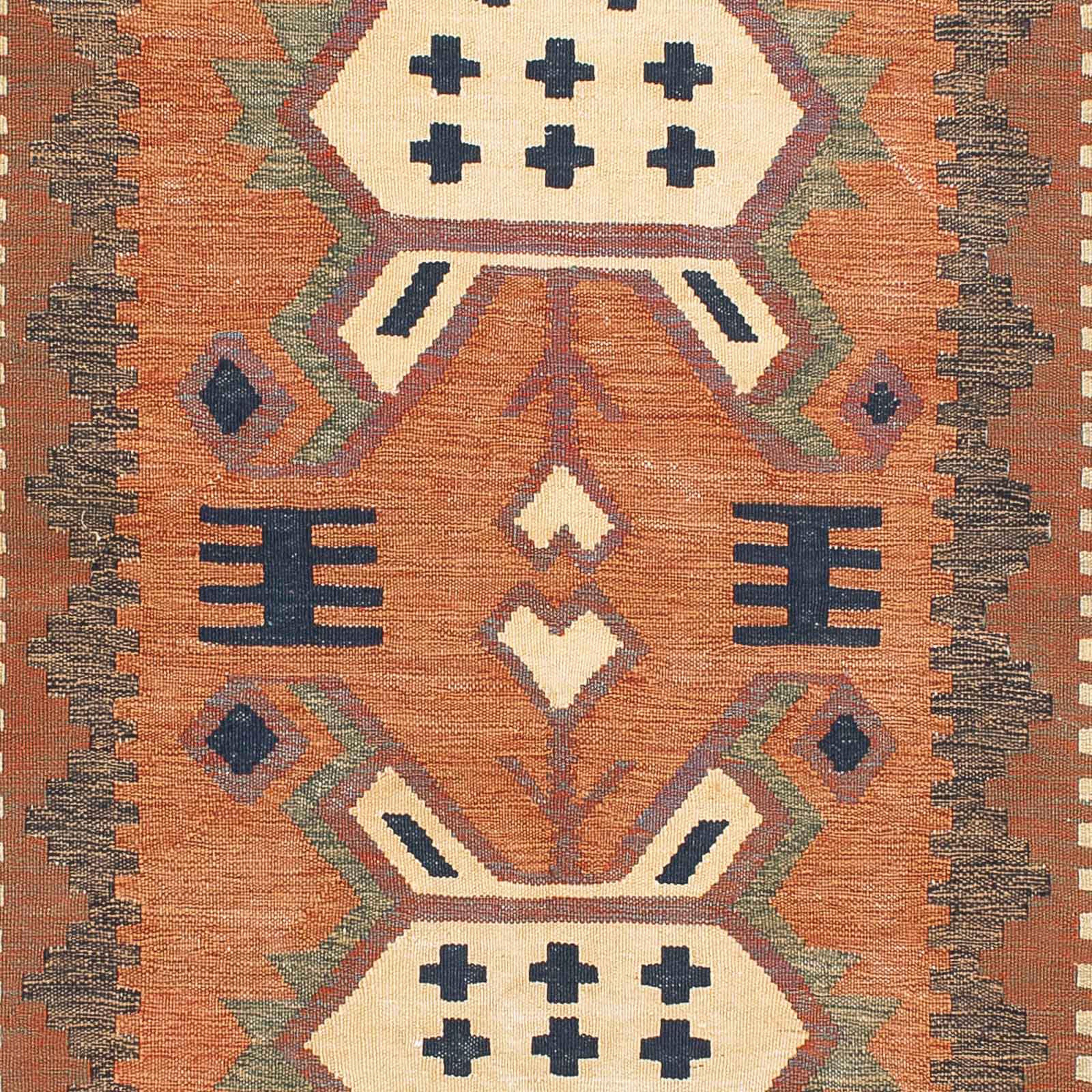 Wollteppich Kelim - Oriental - morgenland, x Einzelstück cm rechteckig, mm, Wohnzimmer, 4 Höhe: 144 - 200 braun