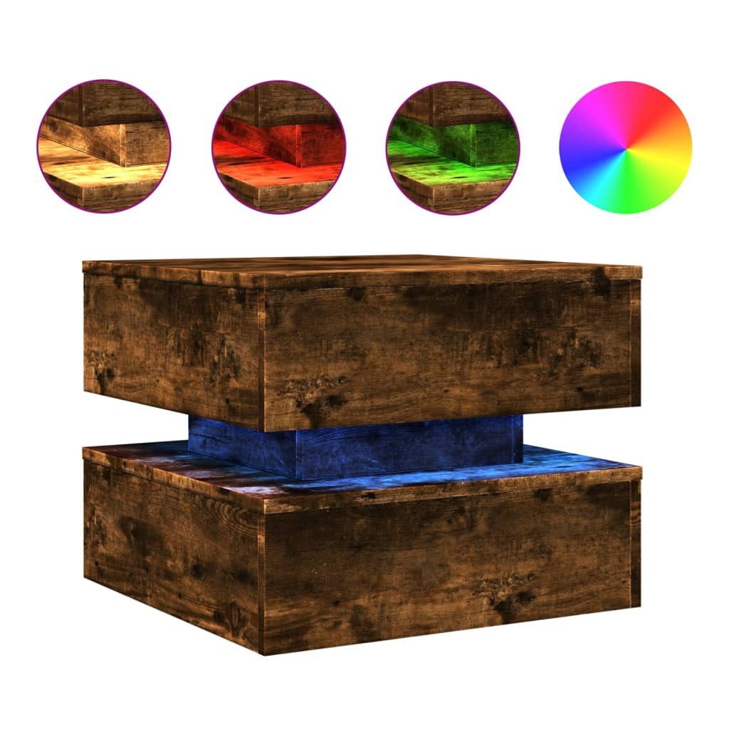 vidaXL Ablagetisch, Couchtisch mit LED-Leuchten Räuchereiche günstig online kaufen