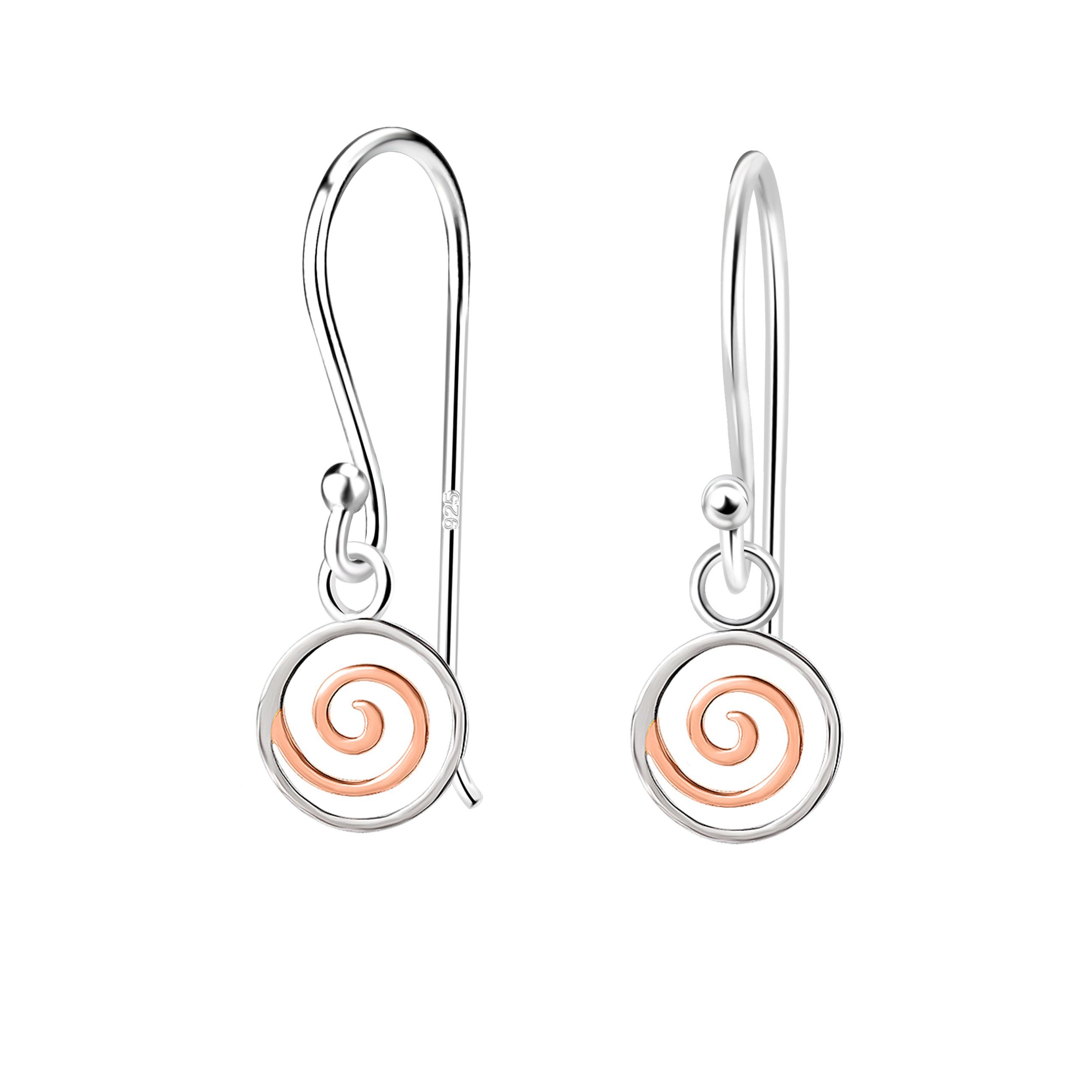 ALEXANDER YORK Paar Ohrhänger SPIRALE rosé, 2-tlg., 925 Stering Silber