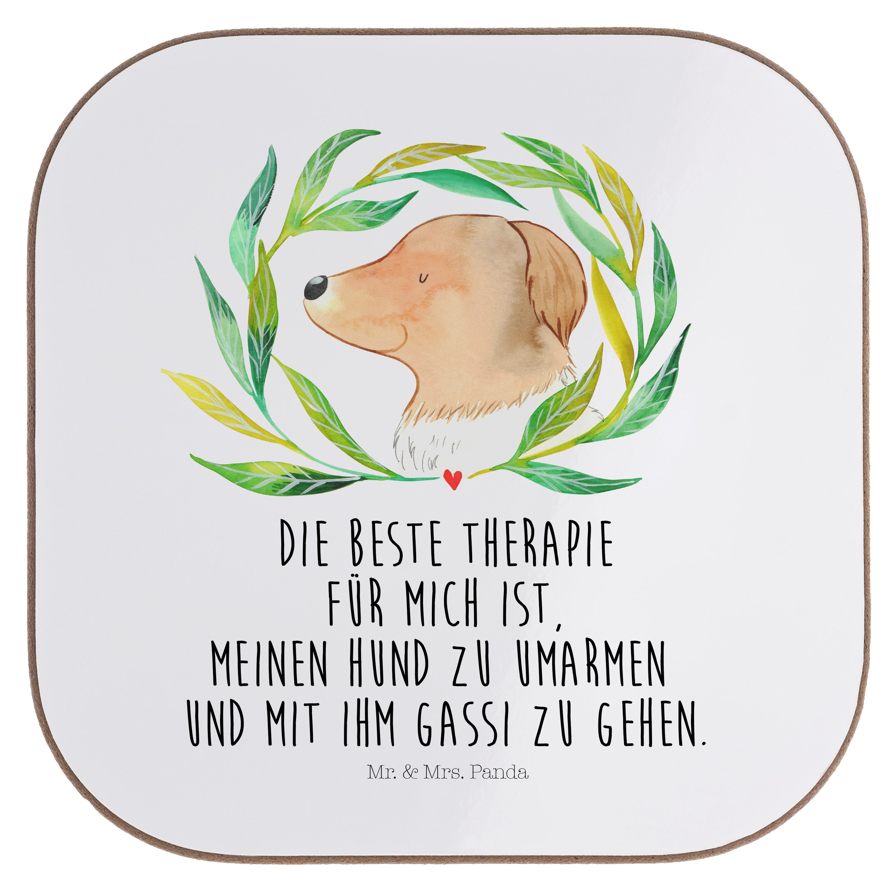 Sprüche, & - Ranke Bierdeck, - Panda Geschenk, Mrs. 1-tlg. Haustier, Hundemotiv, Getränkeuntersetzer Weiß Hund Mr.
