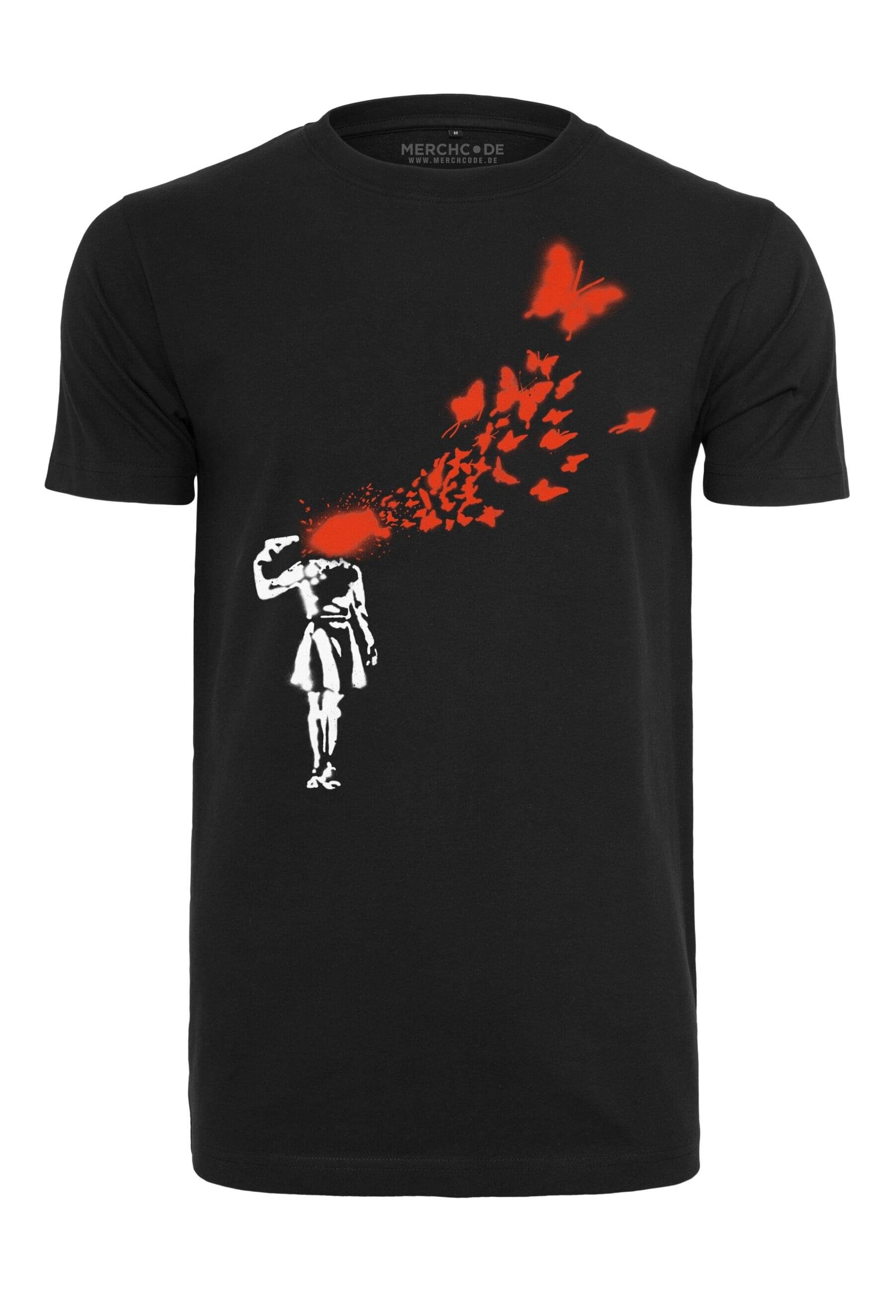 T-Shirt Merchcode Herren Brandalised - Banksy´s Graffiti Butterfly Tee
