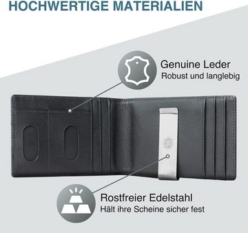 Gravizone Geldbörse Gravizone Portemonnaie Geldbörse Herren Leder mit RFID Schutz (1x Herren Geldbörse, Geldbörse), RFID Schutz, Geldscheinklammer, Kartenfächer, Kartenetui