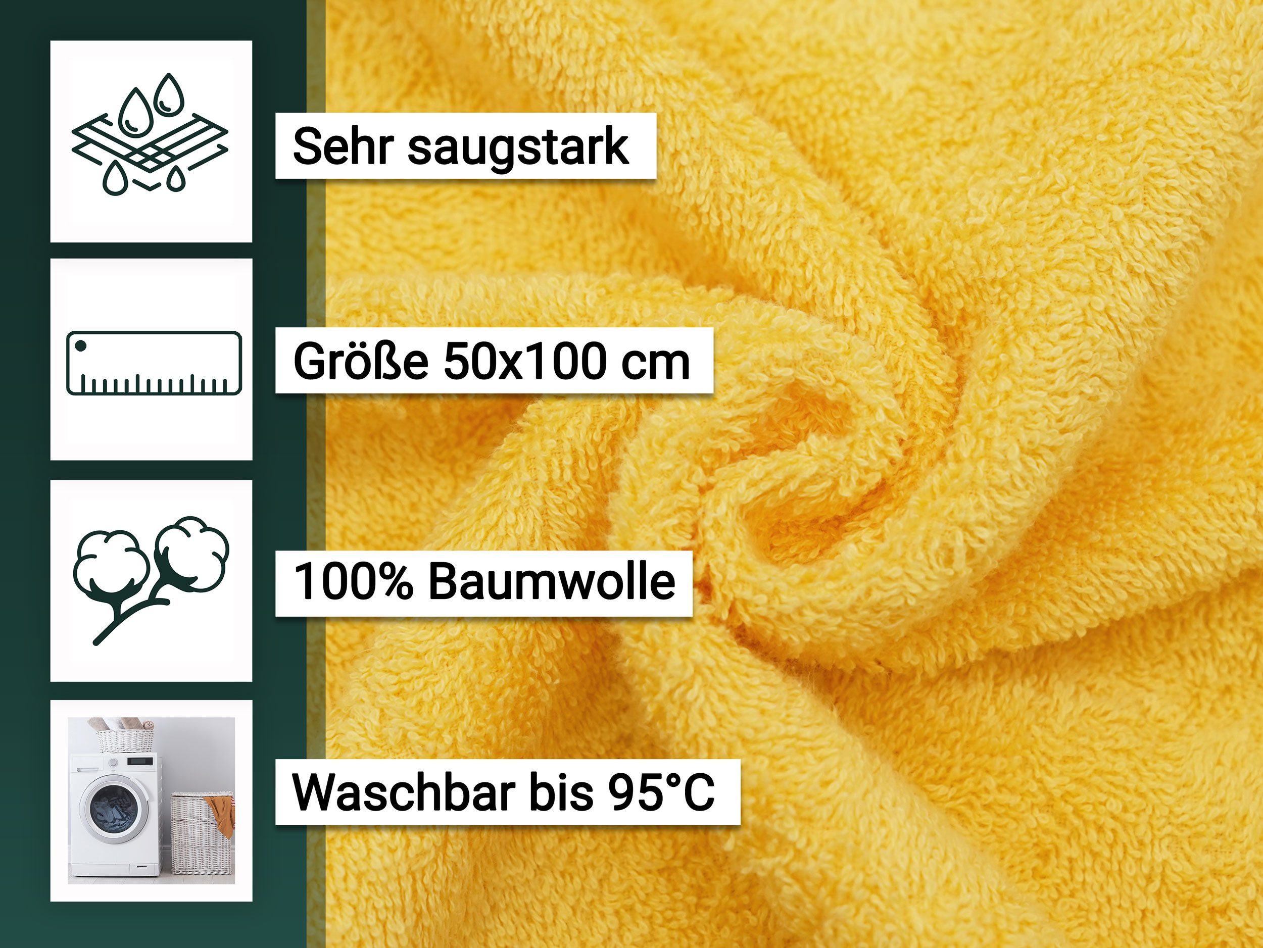ZOLLNER Handtücher, Walkfrottier (10-St), 50 x 100 cm, 100% Baumwolle, vom Hotelwäschespezialisten