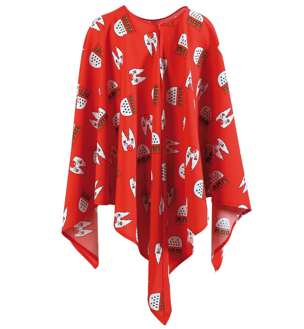 Fries Kostüm Poncho Umhang Kölle Alaaf Köln Karneval Fasching Party Universal Rot