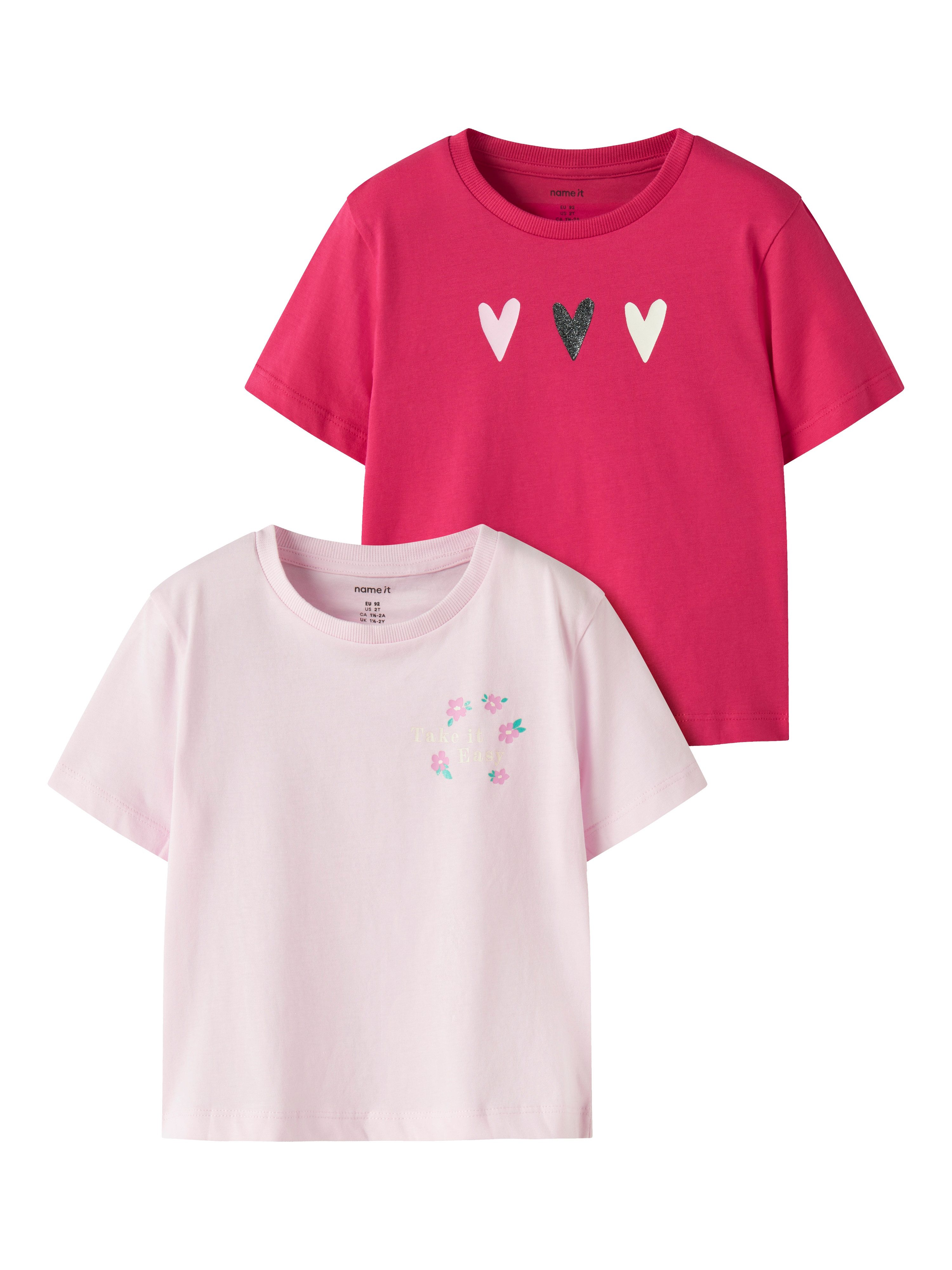 Name It T-Shirt NMFFINULA 2P NREG SS TOP BOX PB (Packung, 2-tlg)
