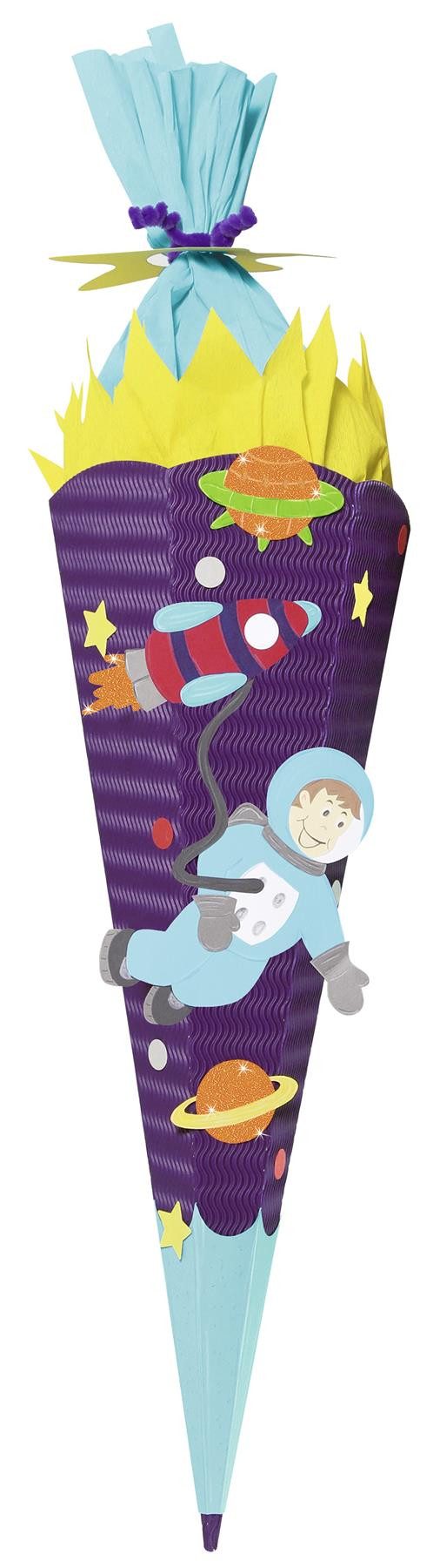 URSUS Schultüte URSUS Schultüten-Bastelset Astronaut - 68cm, Verschluss Krepp