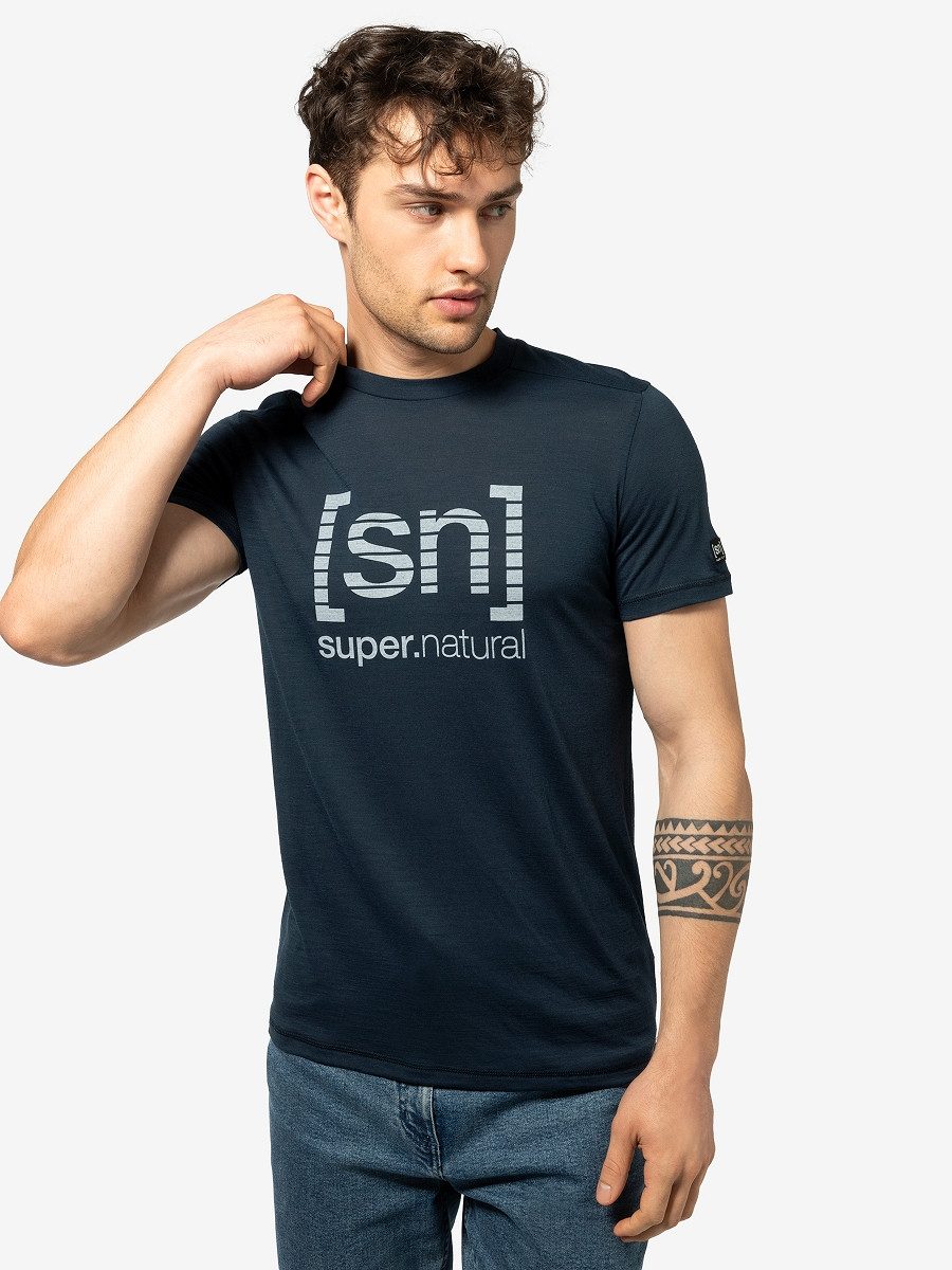 SUPER.NATURAL T-Shirt für Herren, Merino GRID günstig online kaufen
