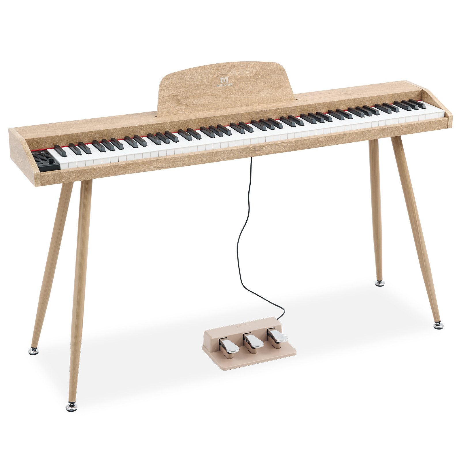 MUSTAR Digitalpiano mit 88 berührungsempfindlichen Tasten, 3 Pedalen und 800 Klangfarben (1-St), mit USB/MIDI, Dual- und Split-Modus für Anfänger und Zuhause