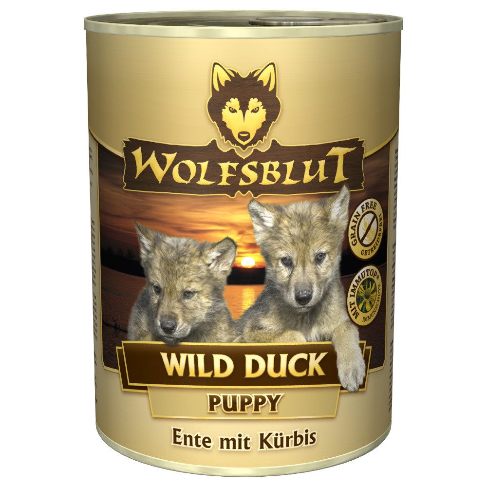 Wolfsblut Wild Duck Puppy 395 g - 6 Stück, Nassfutter für: Hund