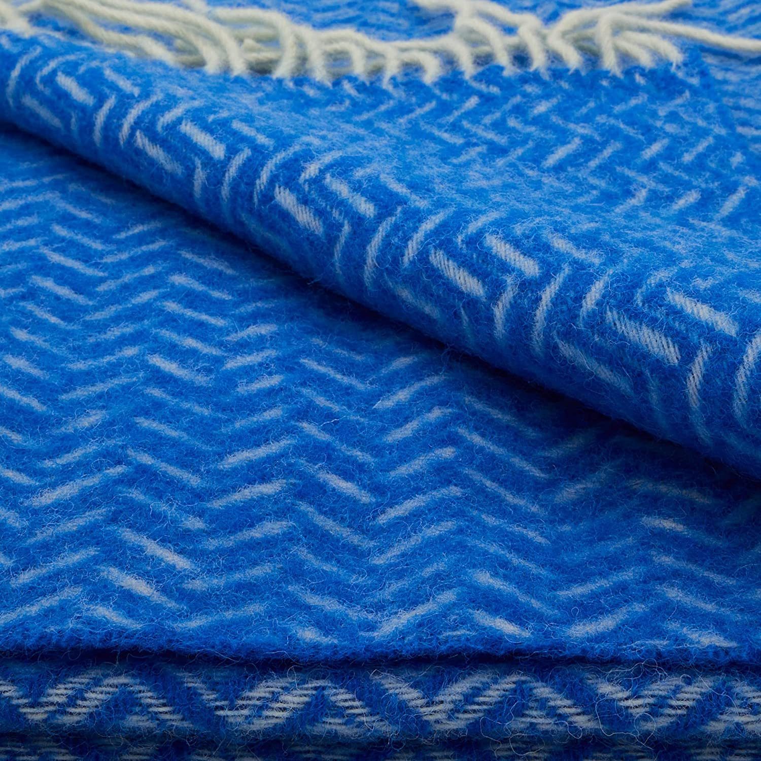 Wolldecke Fair De Luxe Wolldecke 100% Wolle, Plaid/Wohndecke, Blau, Heinrich Glaeser Nachf. GmbH