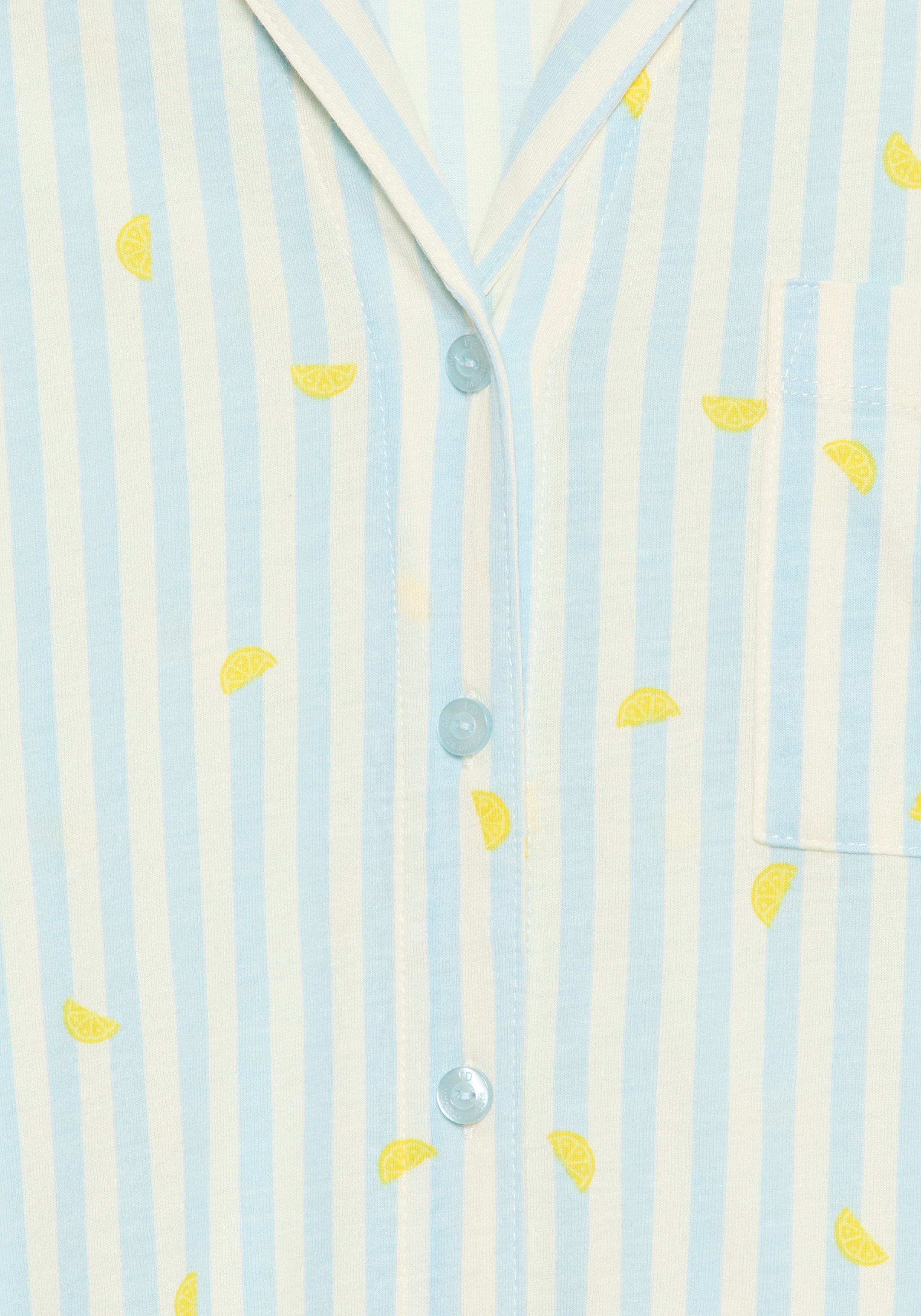 Vivance Dreams by Lascana Pyjamaoberteil mit süßem Streifen- und Früchtedruck – Bild 5 von 5