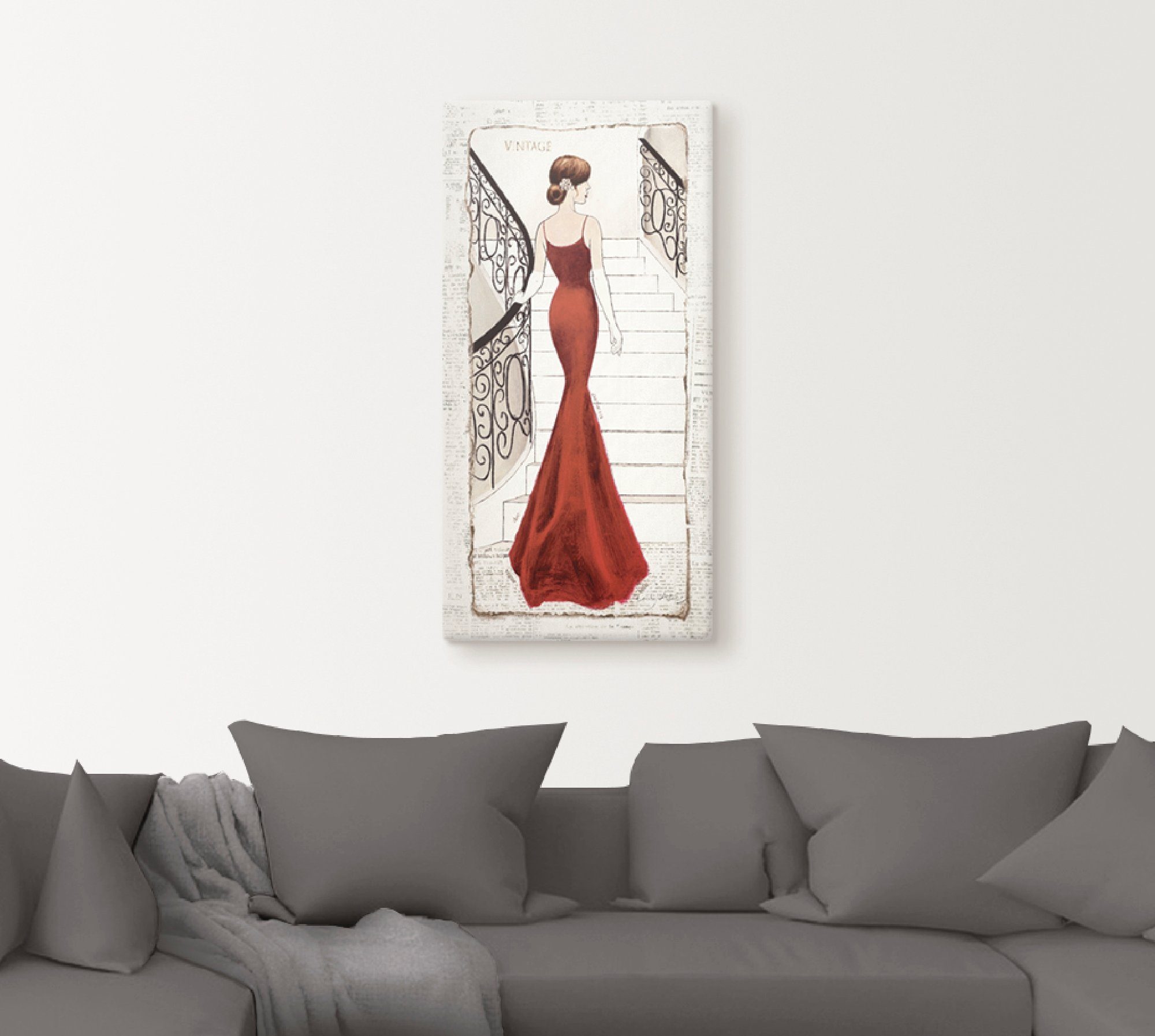 Artland Wandbild Die schöne in Rot, Frau (1 St), als Leinwandbild, Poster in verschied. Größen