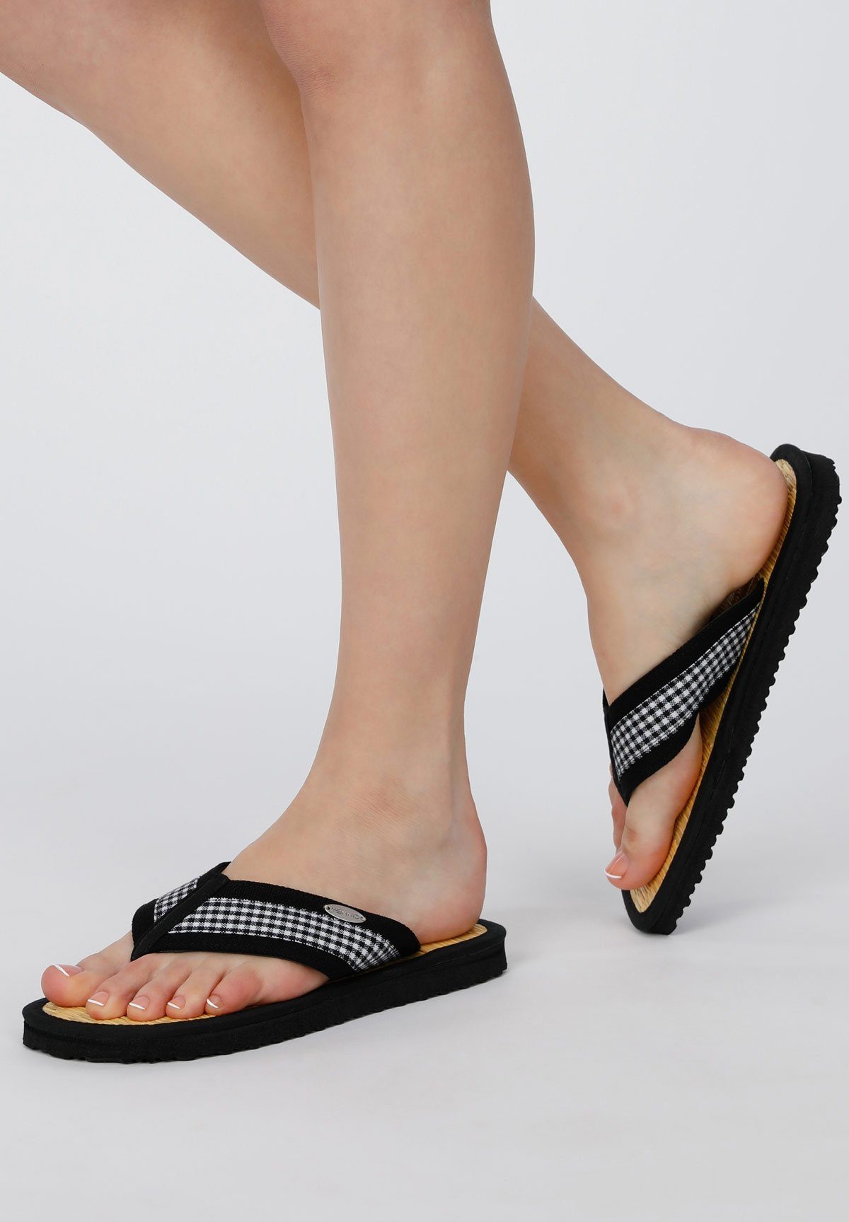 Binsen-Fußbett Hornhaut gegen Fußschweiß Sandale und handgefertigt, und Zimtlatschen, VISTA-Y CINNEA Wellness-Zimtfüllung, mit
