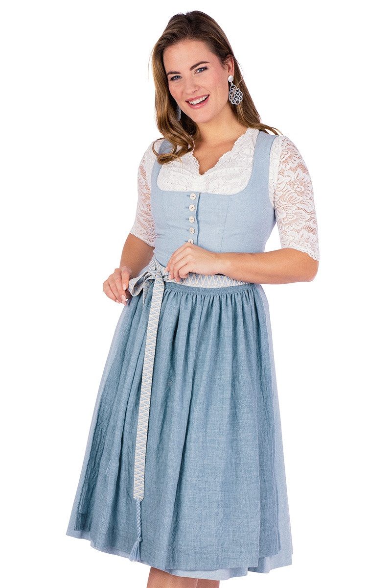 Dirndl Midi Dirndl 2tlg. - PILLERSEE - eisblau