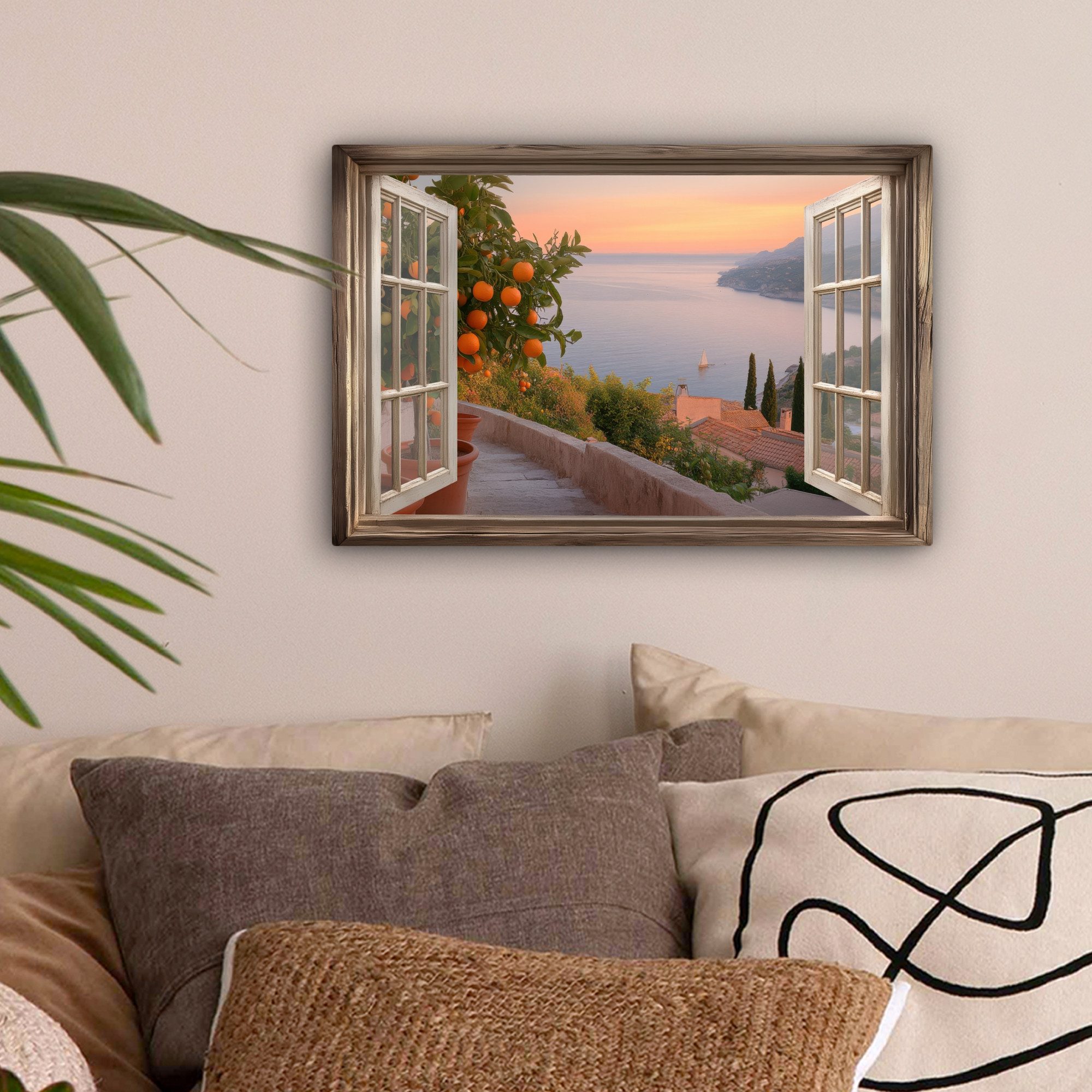 OneMillionCanvasses® Leinwandbild Durchblick - Ausblicke - See - Landschaft günstig online kaufen