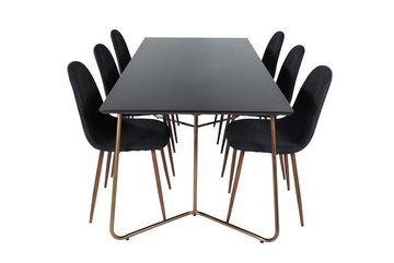 ebuy24 Essgruppe PippiCO Essgruppe Esstisch schwarz und 6 Polar Ess, (7-tlg)