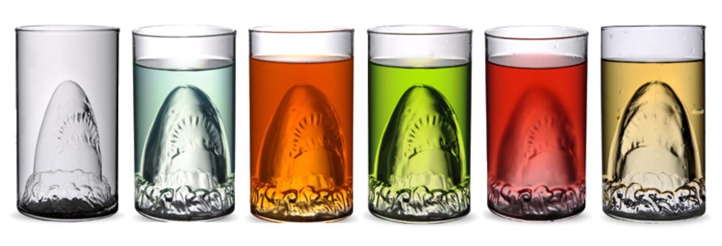 JOKA international Gläser-Set Trinkglas "Hai", 2er Set, Borosilikatglas