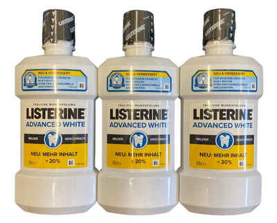 Listerine Mundwasser, 3 x Listerine advanced white milder Geschmack Mundwasser, (3-tlg)