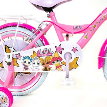 TPFSports Kinderfahrrad Volare LOL Surprise 16 Zoll mit 2x Handbremse, 1 Gang, (Mädchen Fahrrad - Rutschfeste Sicherheitsgriffe), Kinder Fahrrad 16 Zoll mit Stützräder Laufrad Mädchen Kinderrad