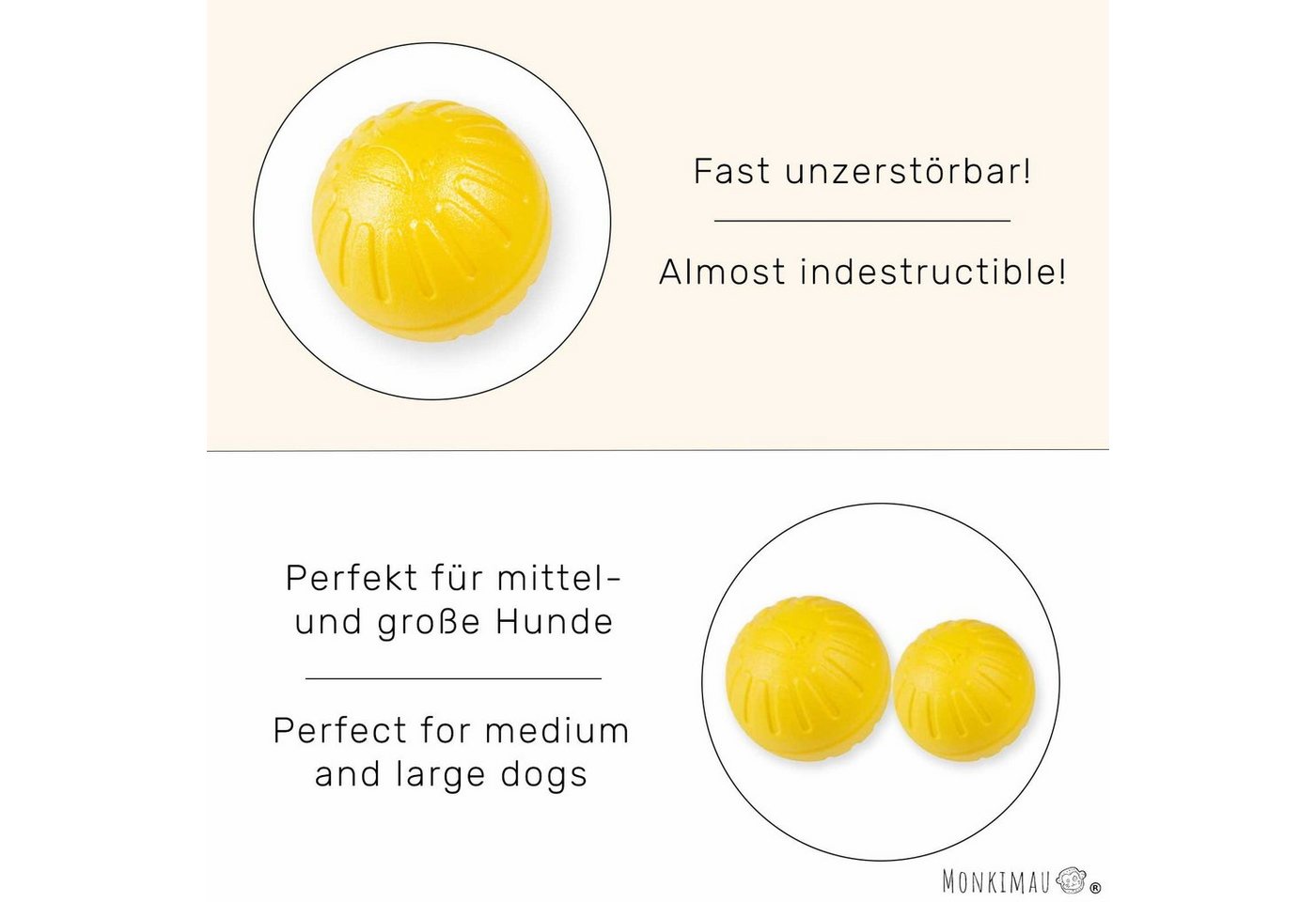 Thumbnail - Monkimau Outdoor-Spielzeug Hundespielzeug unzerstörbar - Hunde Spielzeug Ball unkaputtbar, EVA, Packung