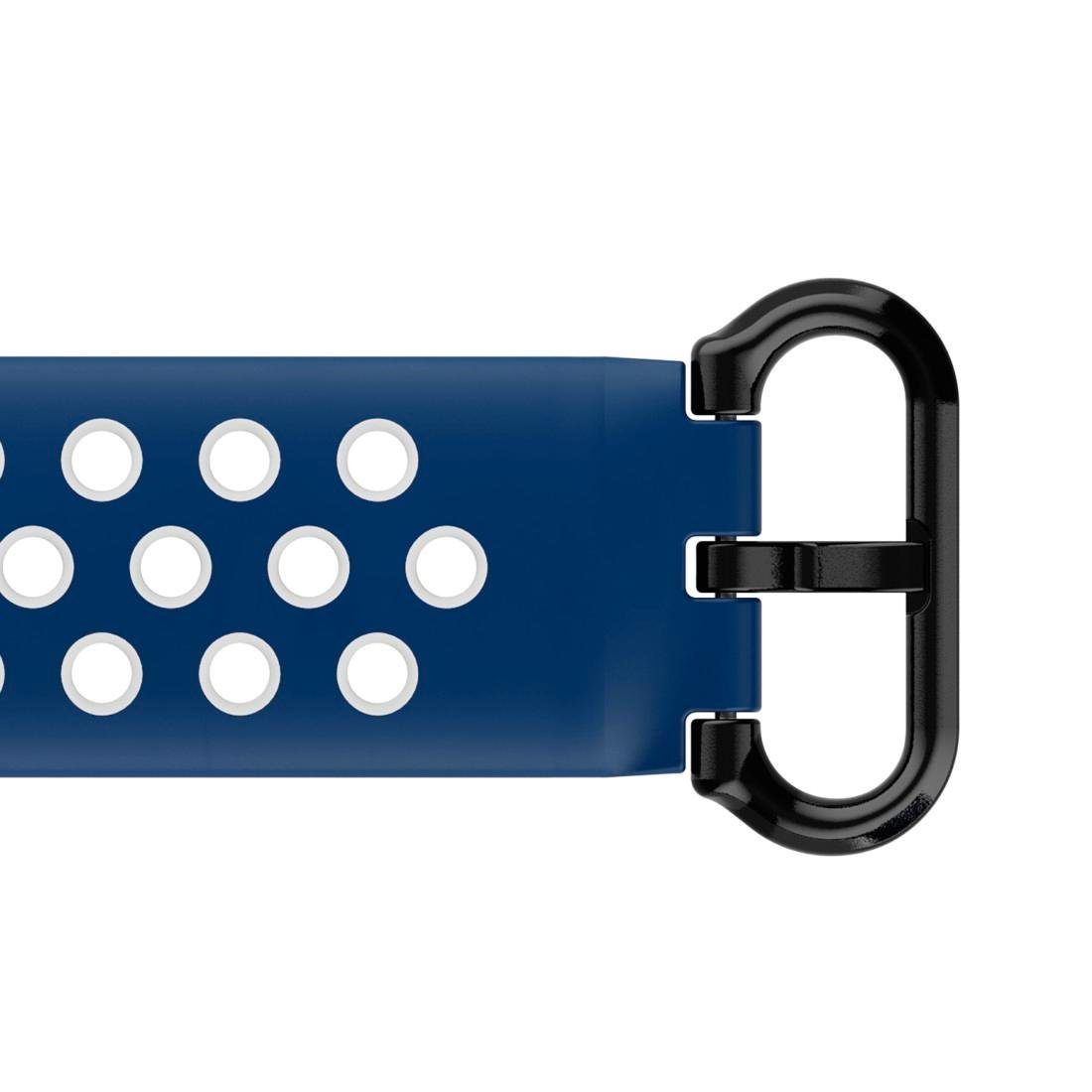 (2), Ersatzarmband für Fitbit dunkelblau cm 3/4/Sense 22 Hama Versa cm/21 Smartwatch-Armband Silikon,