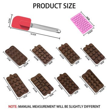 Intirilife Silikonform, (10-tlg), 10-teiliges Set mit verschiedene Silikon Backformen und mit Spatel