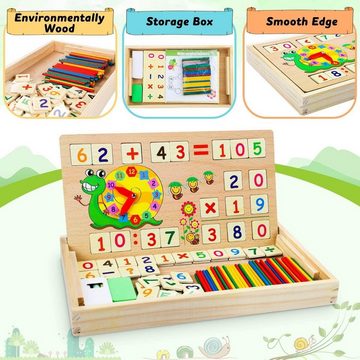 LENBEST Lernspielzeug Mathe Montessori Spielzeug Spiele mit Zählstäbchen Einmaleins (Lernspiele Kinderspiele Holzspielzeug), Jungen Mädchen - Geschenke