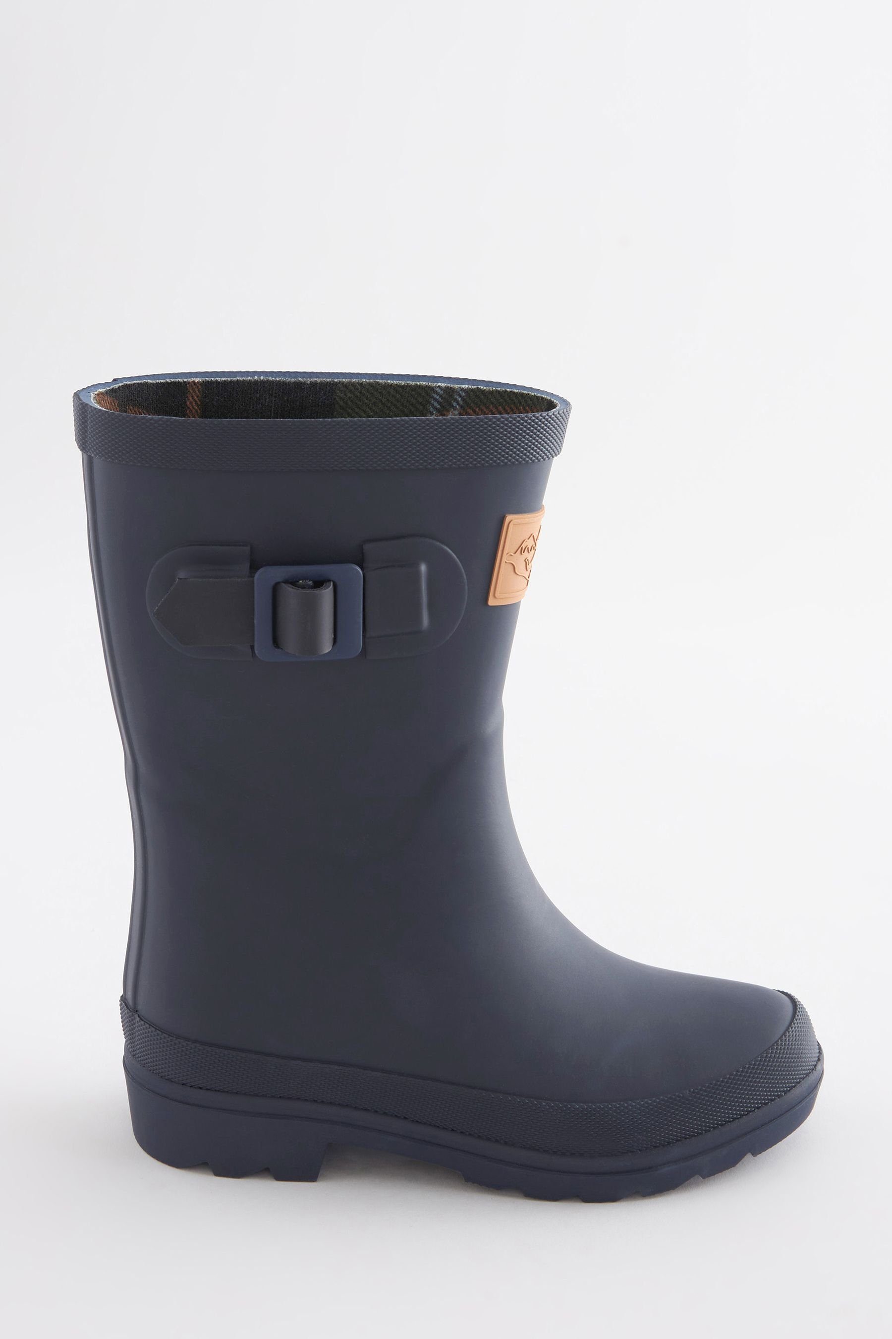 mit Navy Next Karofutter Gummistiefel (1-tlg) Gummistiefel Zierschnalle und