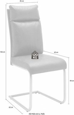 MCA furniture Freischwinger PIA (Set, 2 St), Stuhl belastbar bis 120 kg, Kissenoptik