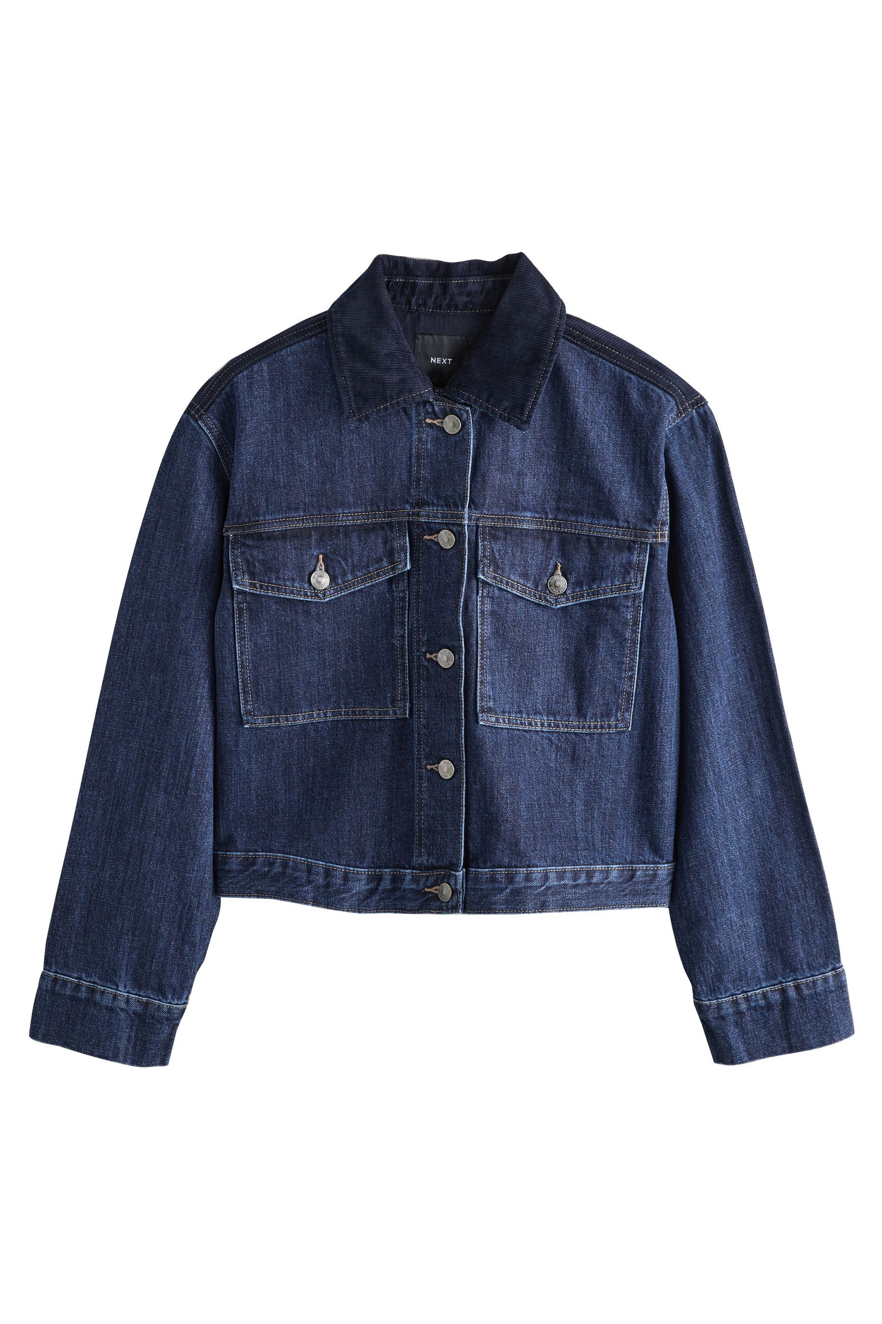 Next Jeansjacke Denim-Jacke mit Cordkragen (1-St) günstig online kaufen