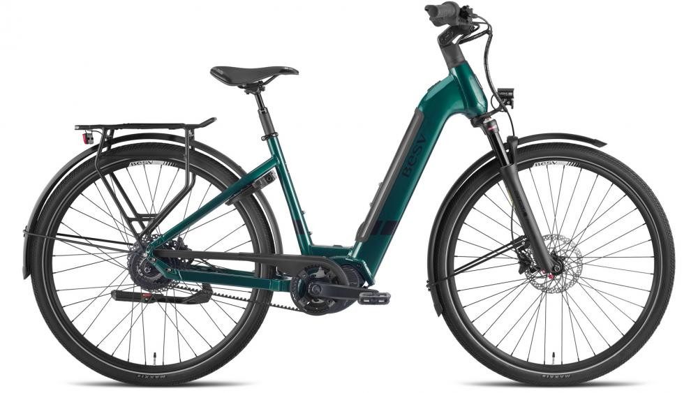 BESV E-Bike BESV CT 1.1 E-Citybike - Low Step 520 Rahmen metallic malachite M mit