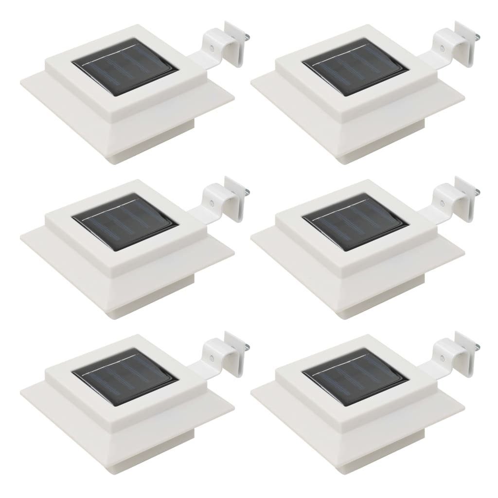 vidaXL Außen-Wandleuchte Outdoor Solarleuchten 6 Stück LED Quadratisch 12 cm Weiß