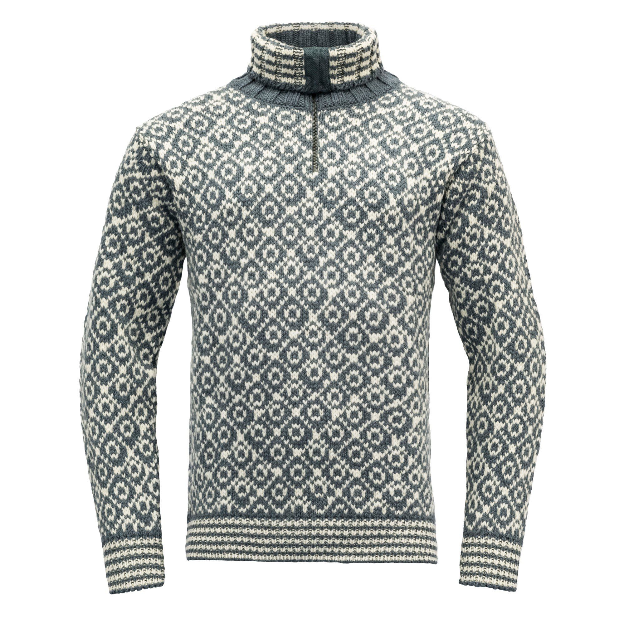 Devold Fleecepullover Devold Svalbard Wool Zip Neck Sweater Turbulence - Off White