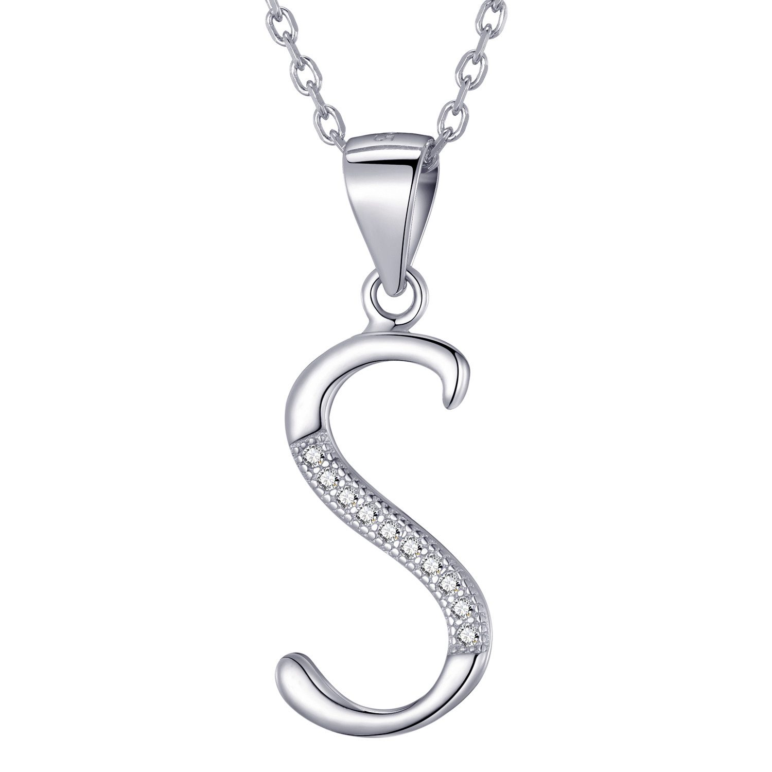 Morella Kette mit Anhänger Buchstabenkette Halskette ABC (1-tlg), Samtbeutel