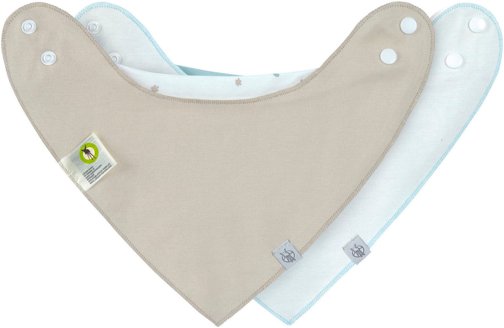 LÄSSIG Dreieckstuch Bandana, Floral, (Set, 2-St), für Babys; wasserdicht