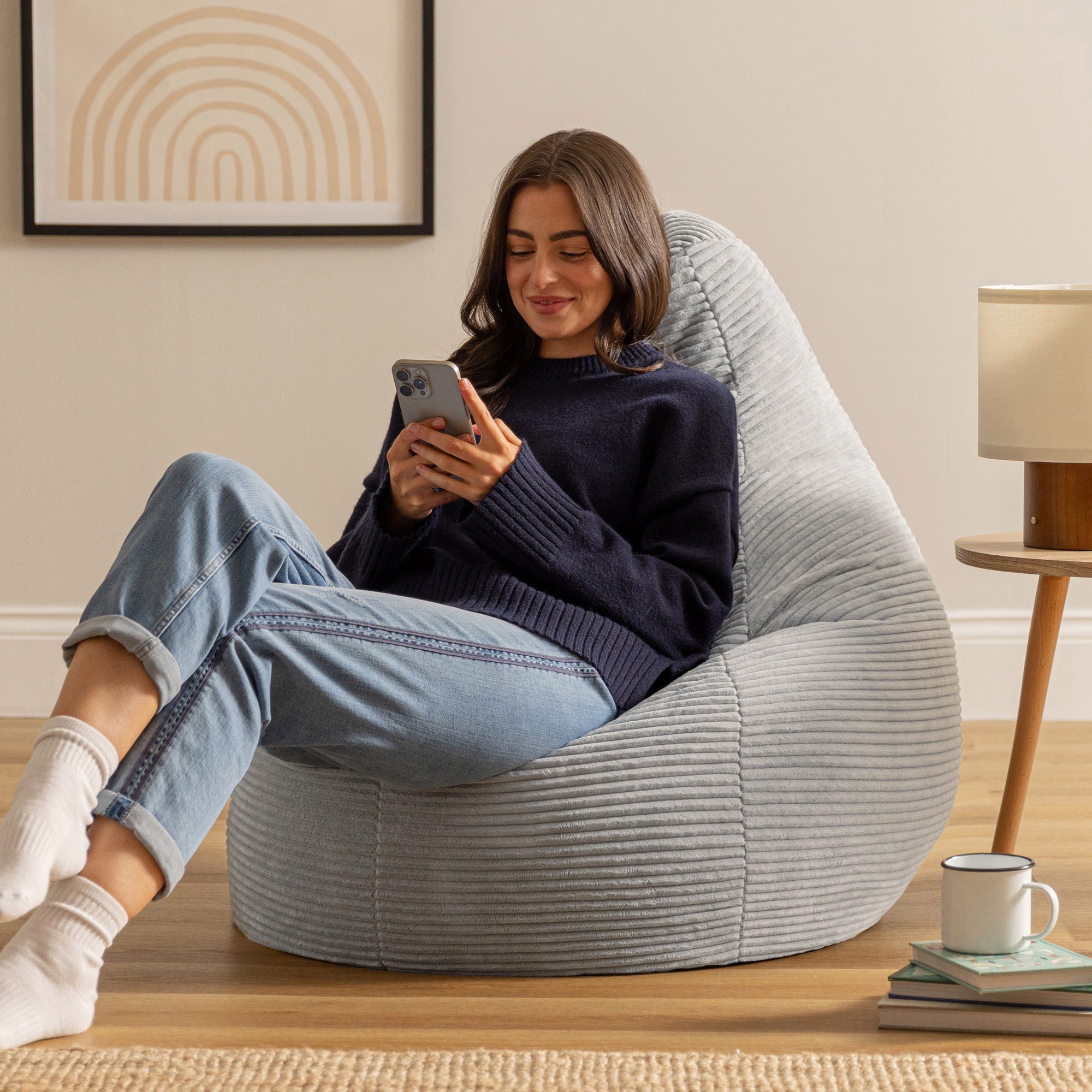icon Sitzsack Sessel mit Rückenlehne aus Cord „Dalton“, Sitzsack XXL, Gaming Sitzsack, Made in Germany, Erwachsene & Kinder