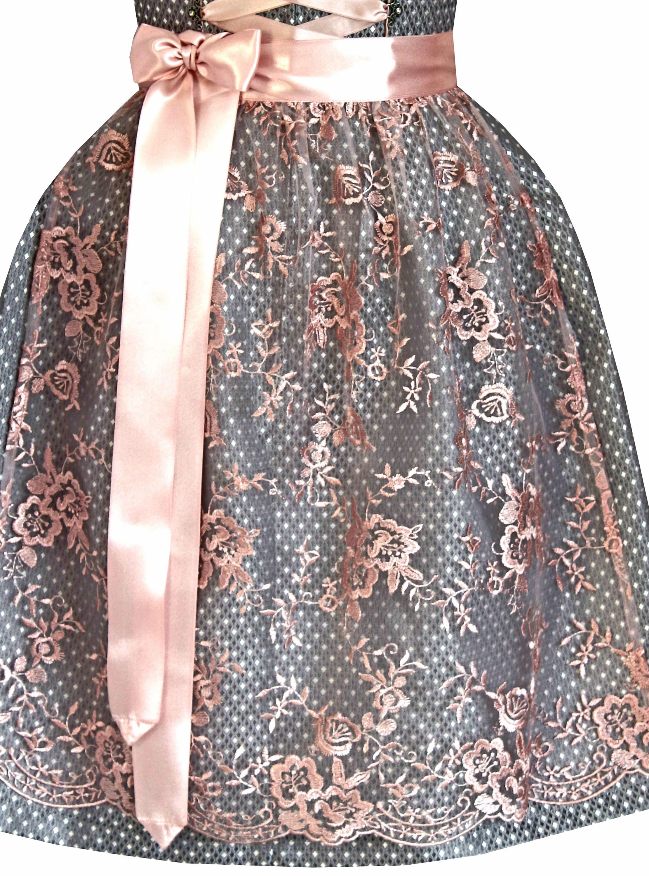Alpenmärchen Dirndl Dirndl Tilda in grau und rosa - ALM789