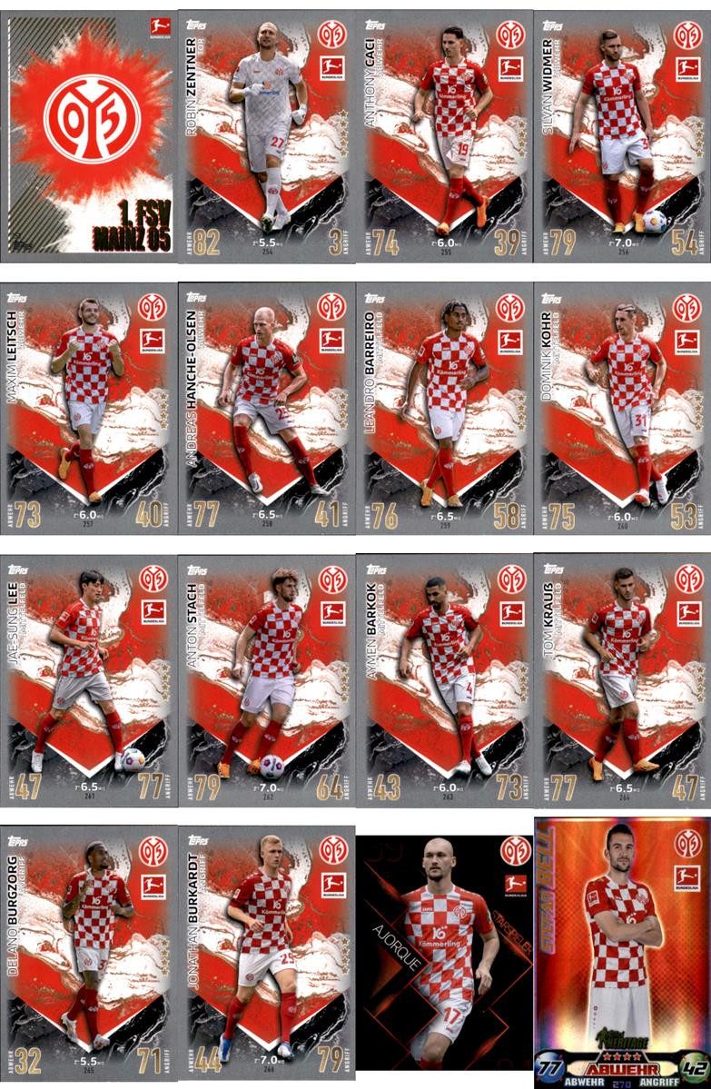 Topps Sammelkarte Match Attax Bundesliga - 2023/24 - Mannschaftspaket - 1. FSV MAINZ 05