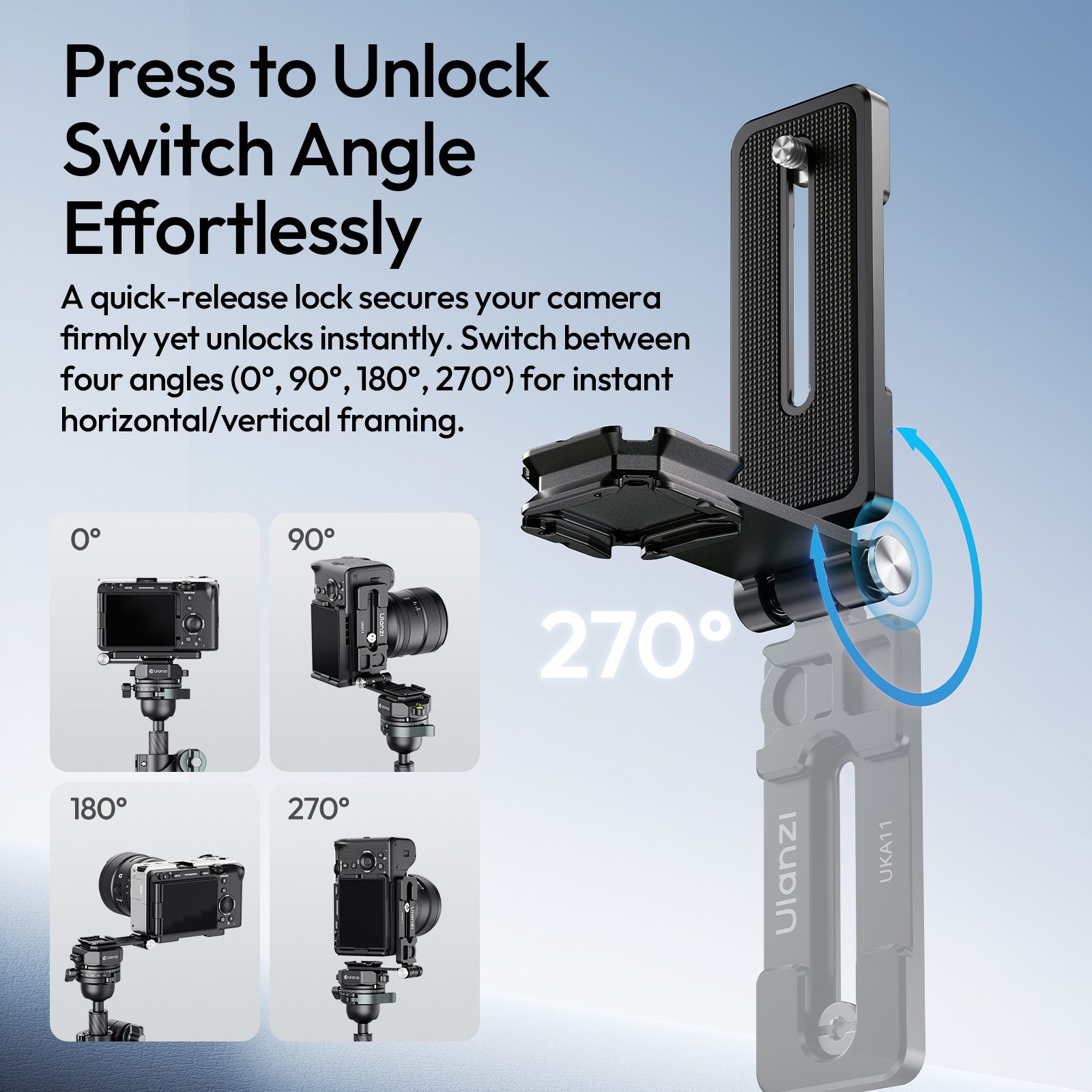 ULANZI Kamerahalterung Ulanzi UKA11 Klappbare Schnellwechsel L-Platte für DSLR & Kameras