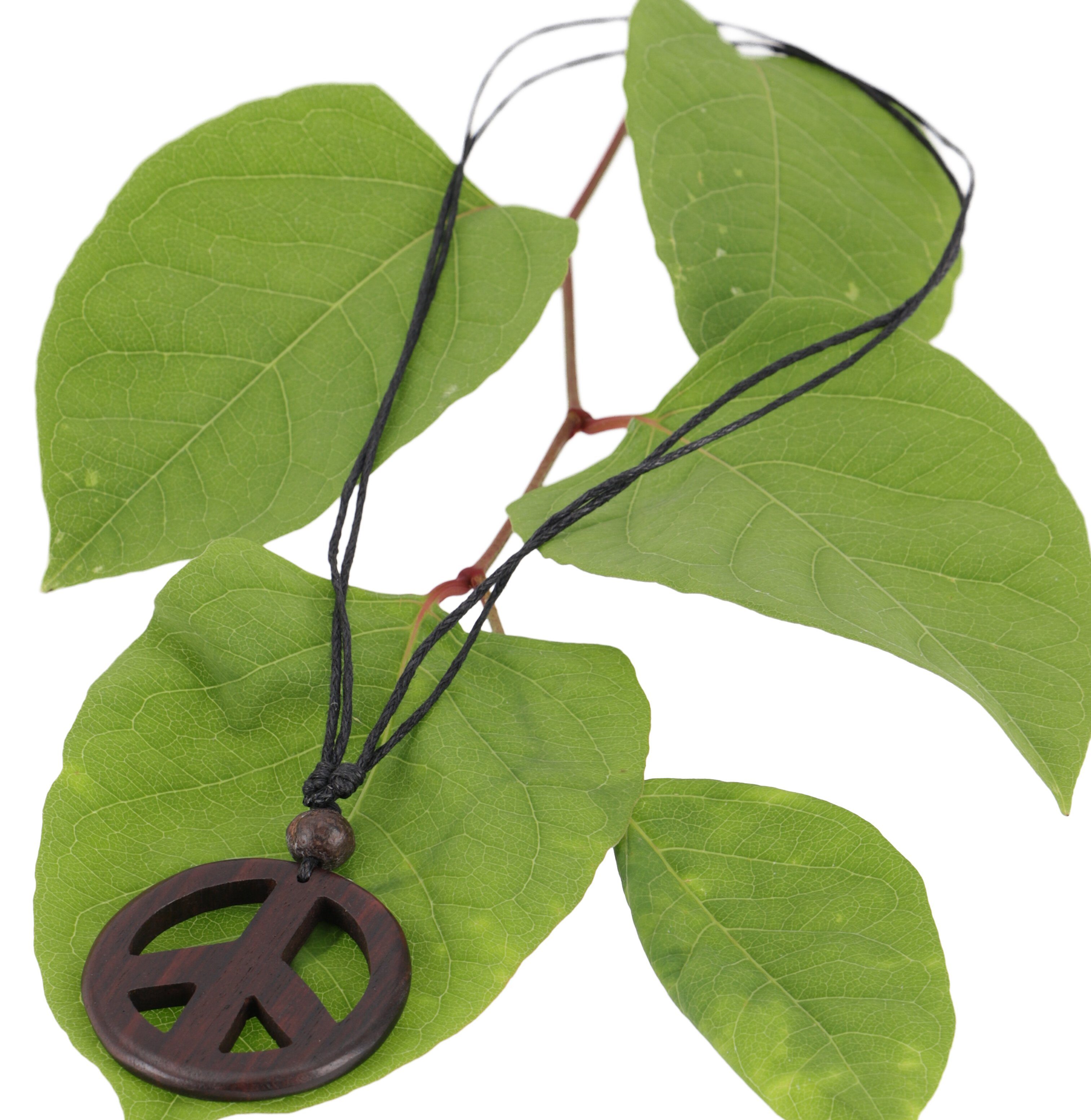 Guru-Shop Perlenkette Ethno Holzschmuck, Halskette, Surferkette - Peace günstig online kaufen