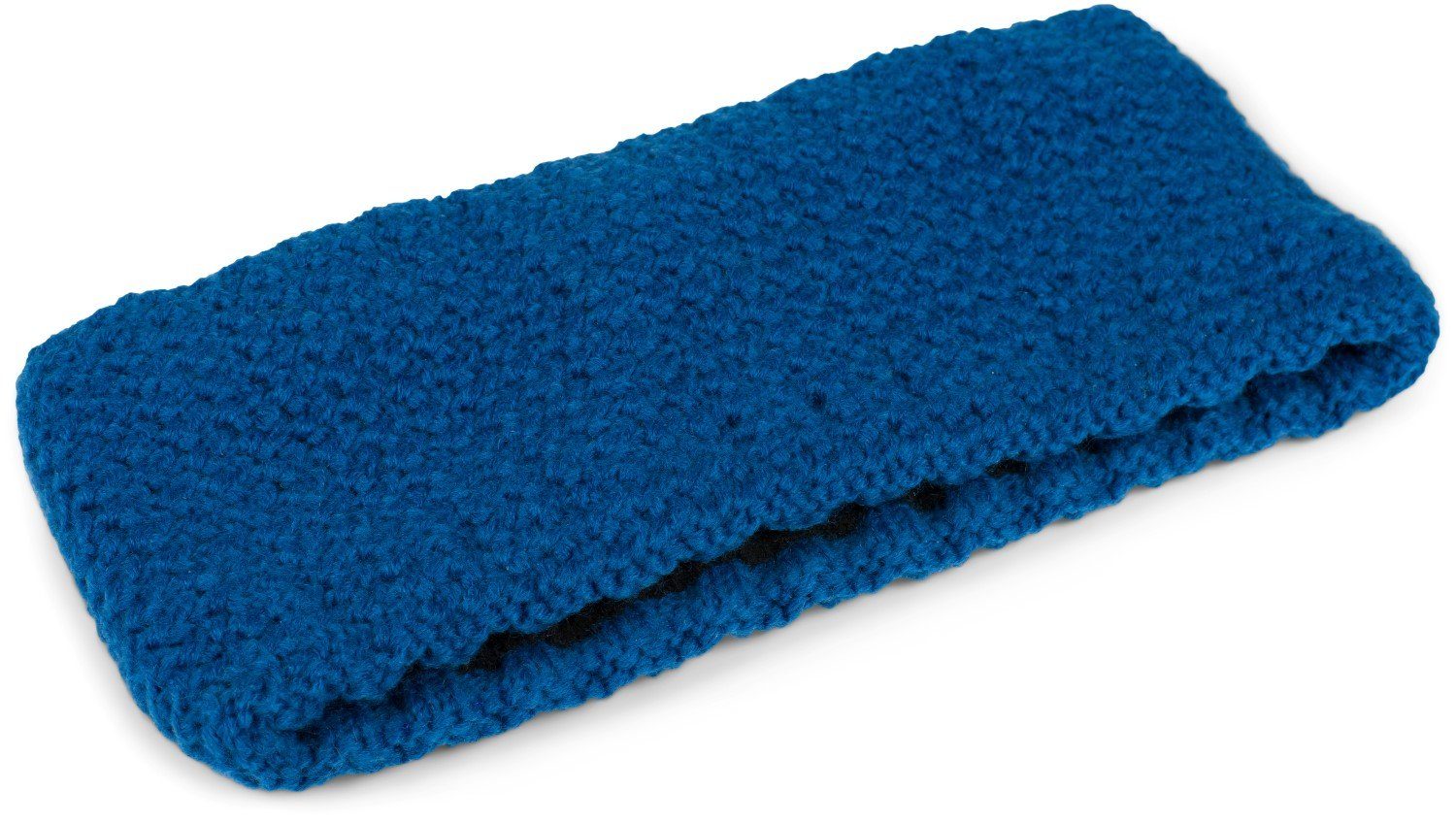 styleBREAKER Stirnband (1-St) Einfarbiges Stirnband Blau Optik Cobalt feiner Häkel in