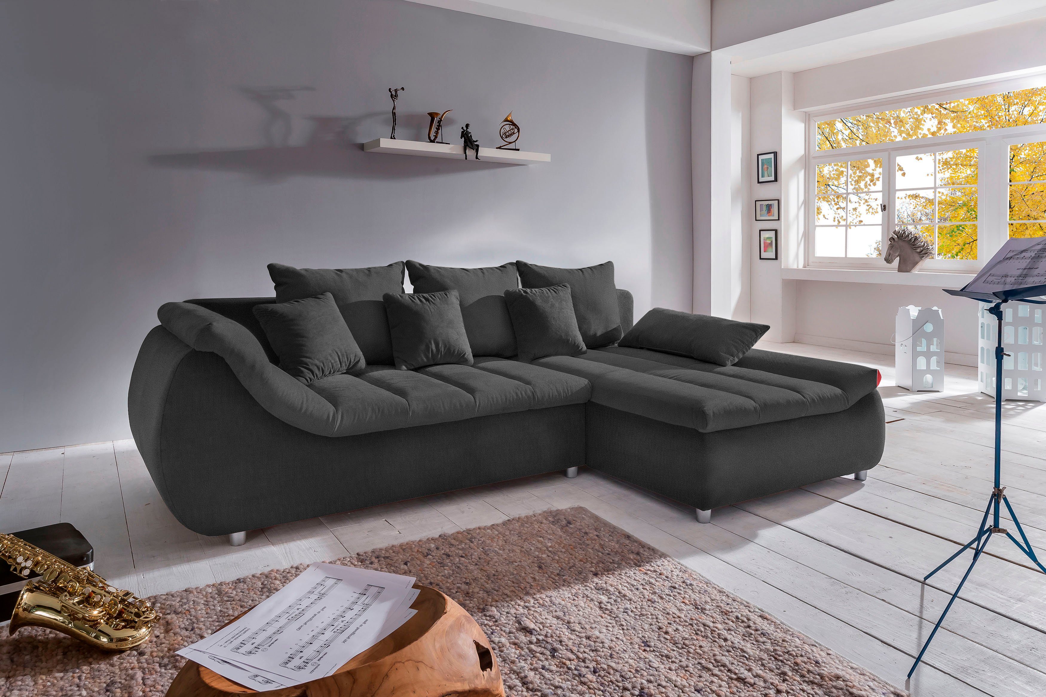 INOSIGN Ecksofa "Imola, bequem, aktuelle Steppung im Sitz, L-Form, Breite 2 günstig online kaufen