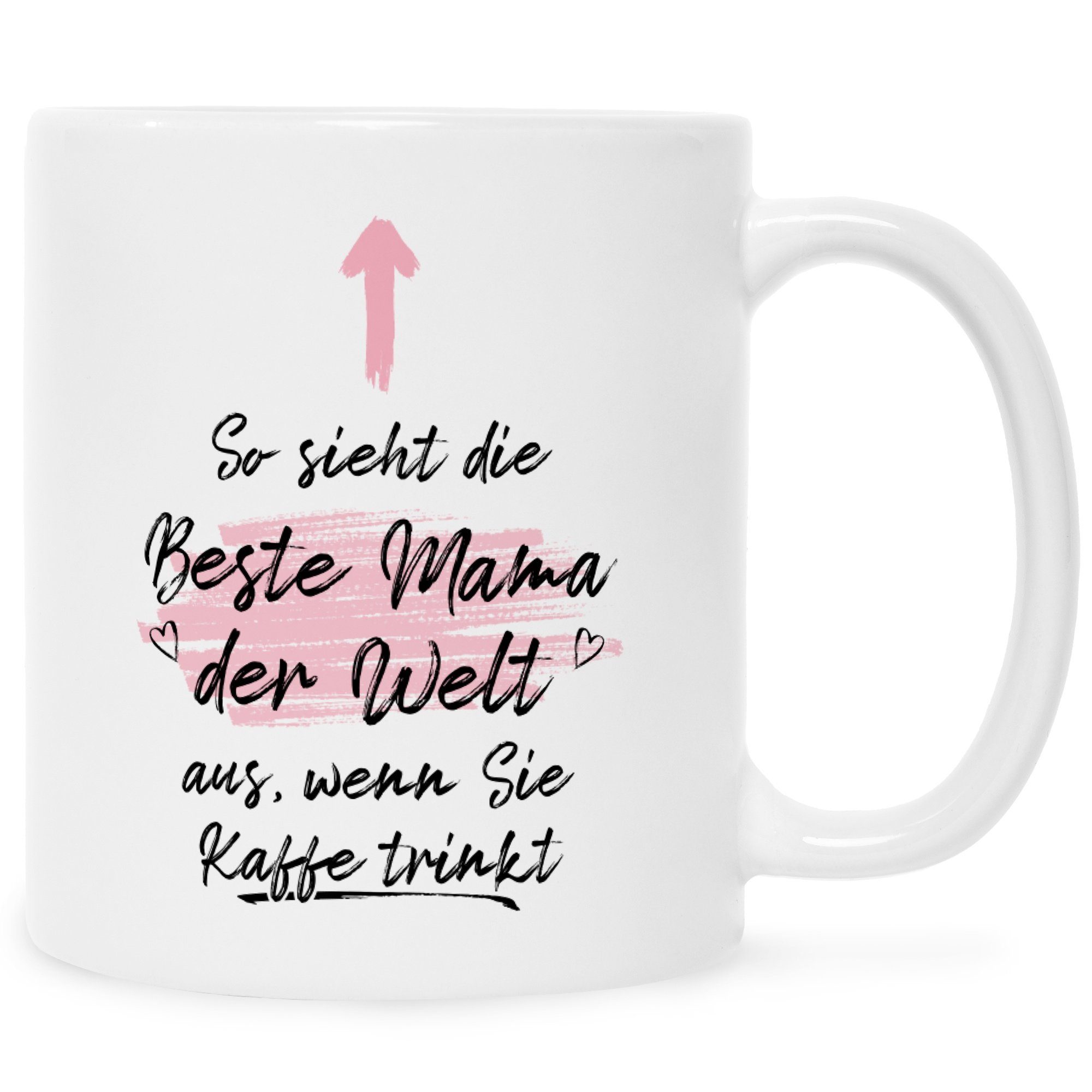 GRAVURZEILE Tasse mit Spruch - So sehen die Beste Mama & Bester Papa der Welt aus, Keramik, Mama - Farbe: Weiß