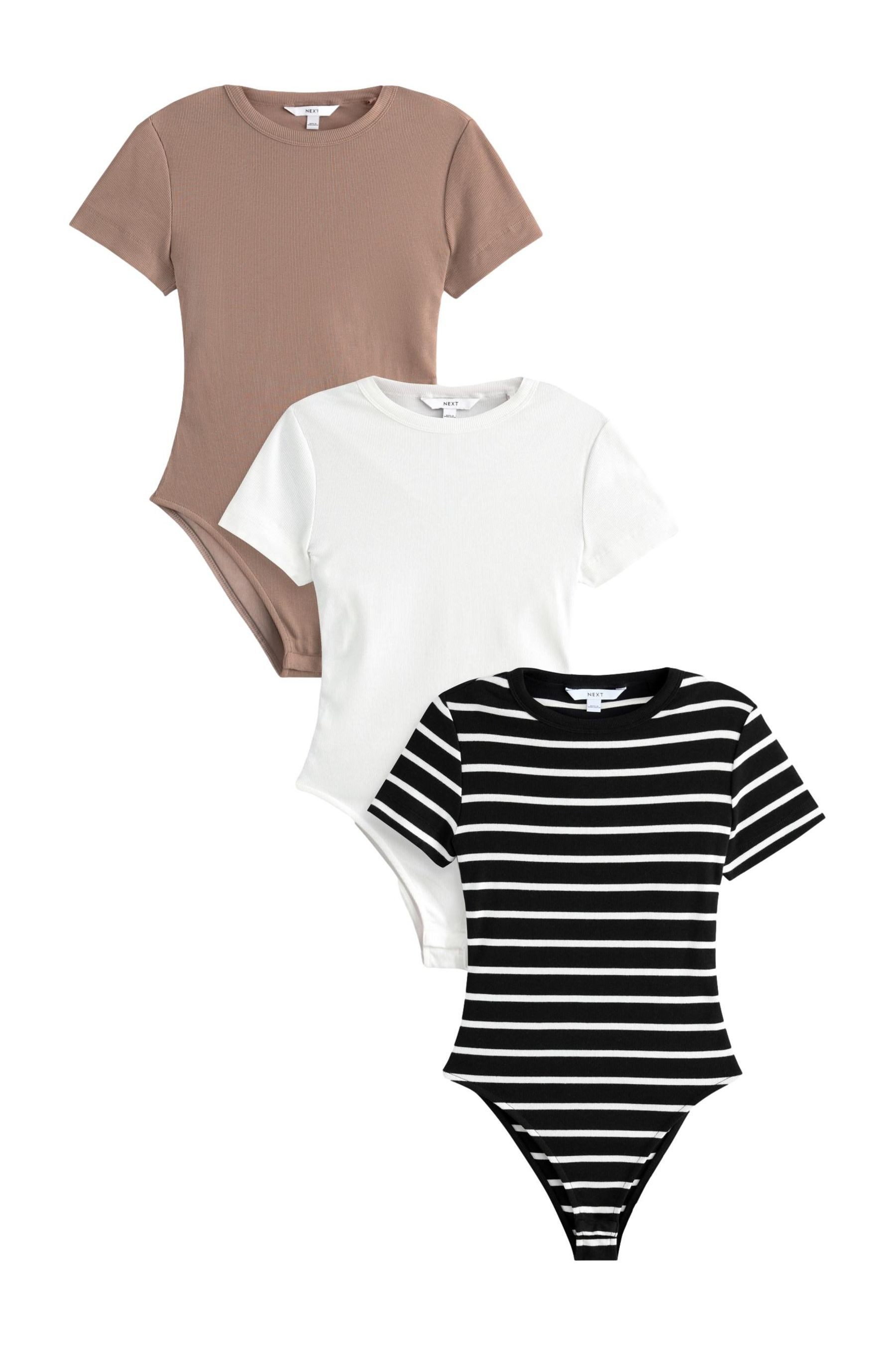 T-Shirt Gerippte T-Shirt-Bodys im 3er-Pack